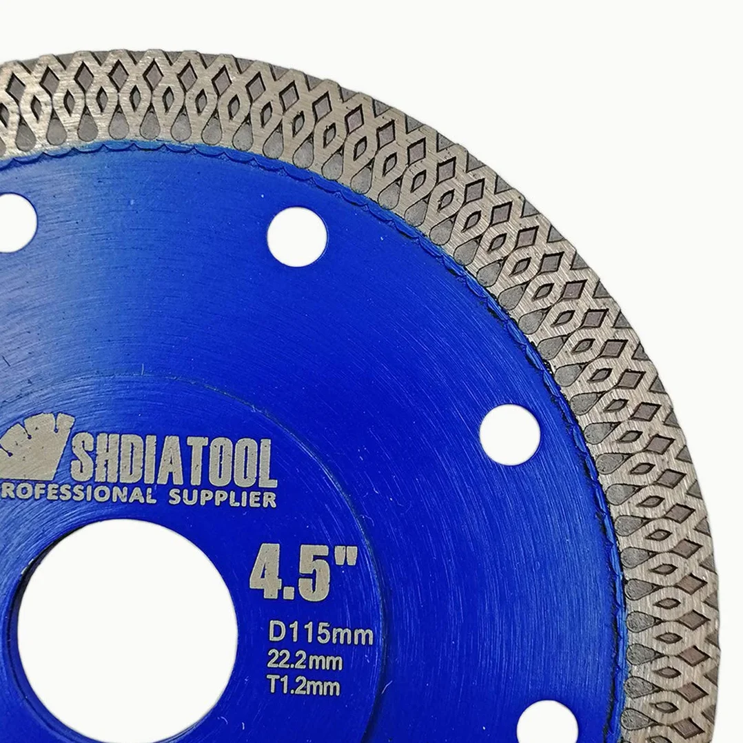 SHDIATOOL Diamentowa tarcza tnąca X siatka Turbo obręcz segment tłoczony na gorąco spiekany brzeszczot do płytek marmuru średnica 115 mm opakowanie 5 sztuk