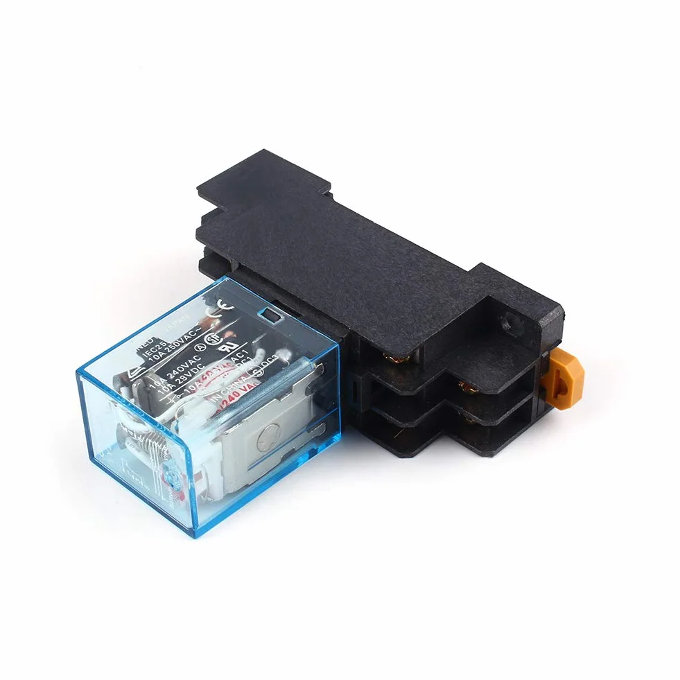 Przekaźnik mocy cewki z podstawą gniazda AC 220 V 10A DPDT LY2NJ HH62P HHC68A-2Z, do zdalnego sterowania, komunikacji, automatycznego systemu sterowania, urządzeń elektronicznych itp.