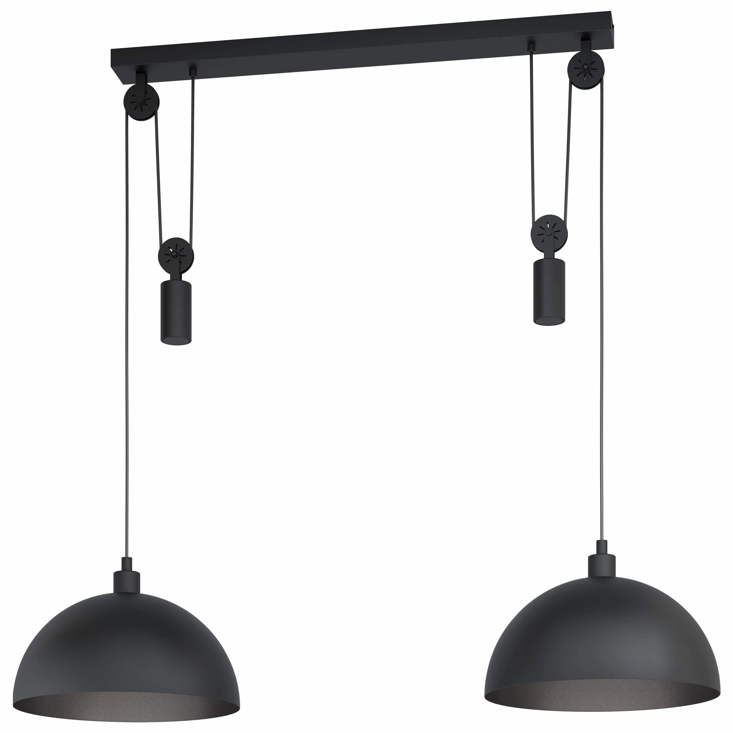 EGLO Lampa wisząca Winkworth 1 | 2-płomienna lampa vintage industrialna retro z czarnej stali, lampa nad stół do jadalni i salonu z oprawką E27