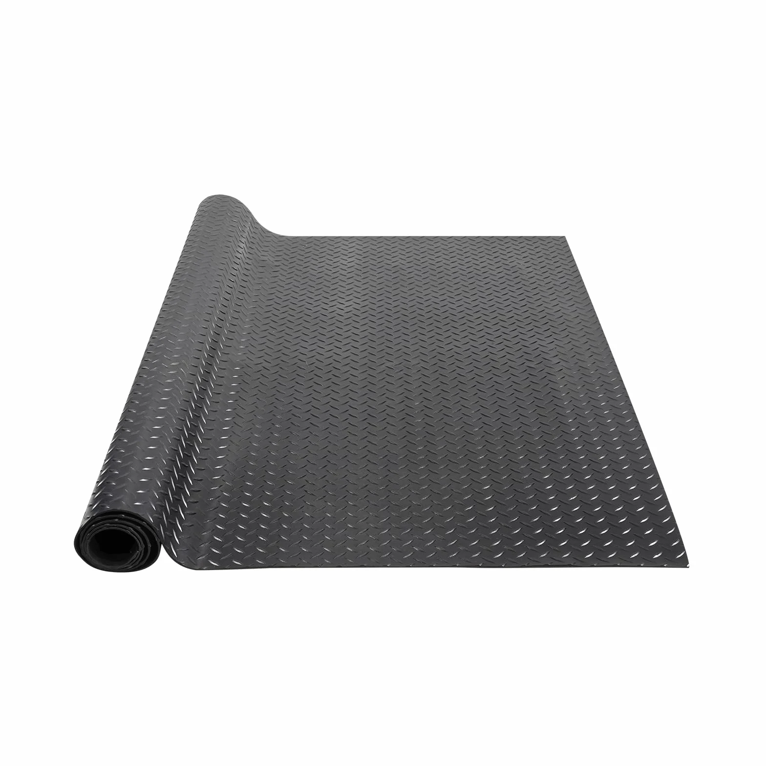 VEVOR Gumowa mata podłogowa z diamentową płytą, 3 mm x 1,2 m x 2,4 m, gumowa mata podłogowa SBR, łatwa do czyszczenia, gumowa mata diamentowa do samochodów, garażu, siłowni, czarna