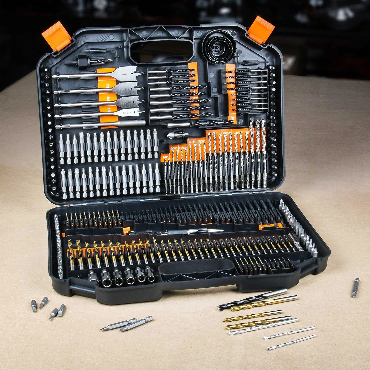 EnerTwist Drill Bit Set, 246-Pieces Drill Bits and Driver Set for Wood Metal Cement Drilling and Screw Driving, Full Combo Kit Assorted in Plastic Carrying Case, ET-DBA-246
