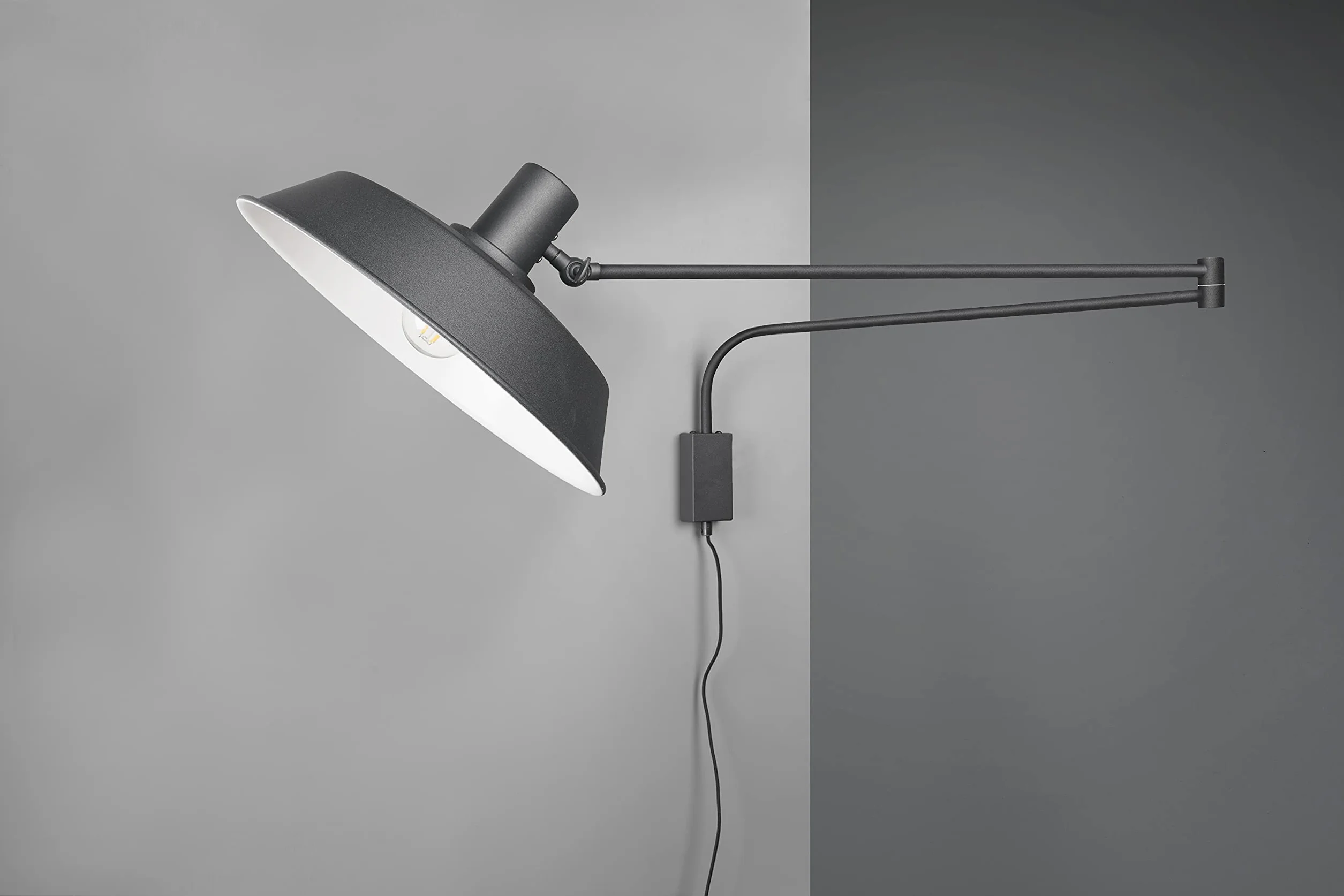 Trio Leuchten Lampa ścienna Bolder 200300132, metal czarny matowy, bez 1 x E27