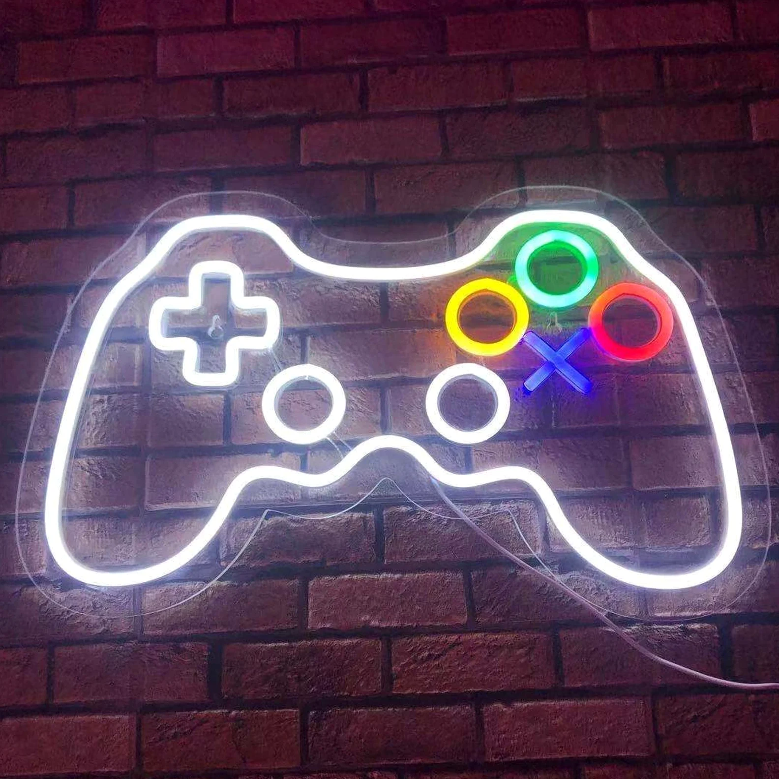 WangXLDD Neonowy znak do gier kontroler w kształcie gamepada neonowe znaki do gier oświetlenie ścienne dekoracja do pokoju gier konsola dla graczy neonowe światła dla dzieci