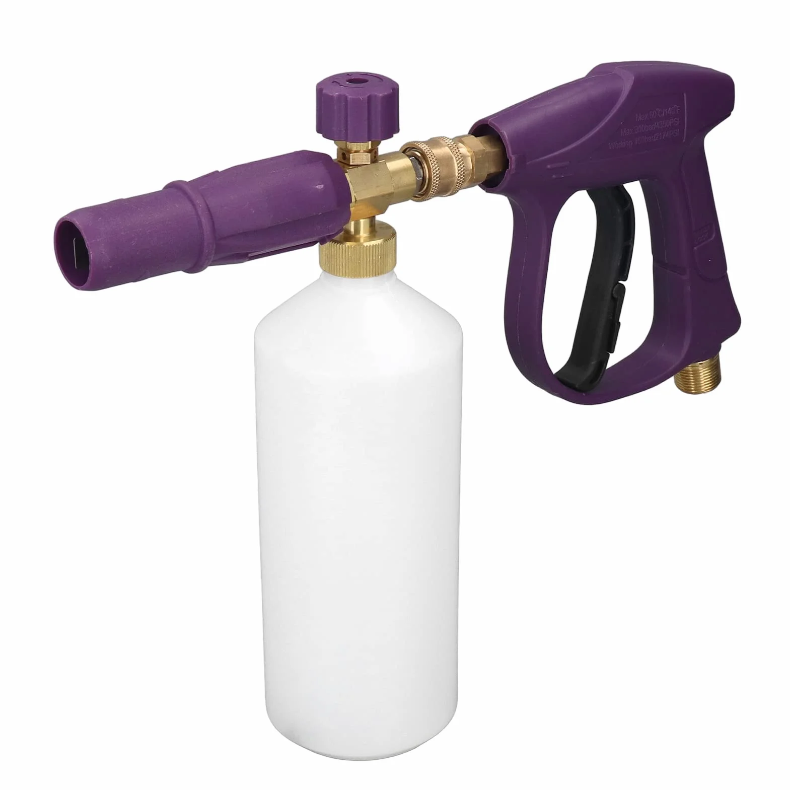 Zestaw pistoletu do myjki wysokociśnieniowej Maksymalny kąt wylotu 4350PSI Regulacja objętości Szybkozłącze 1/4 cala NPT Pistolet na wodę i zbiornik na pianę do czyszczenia