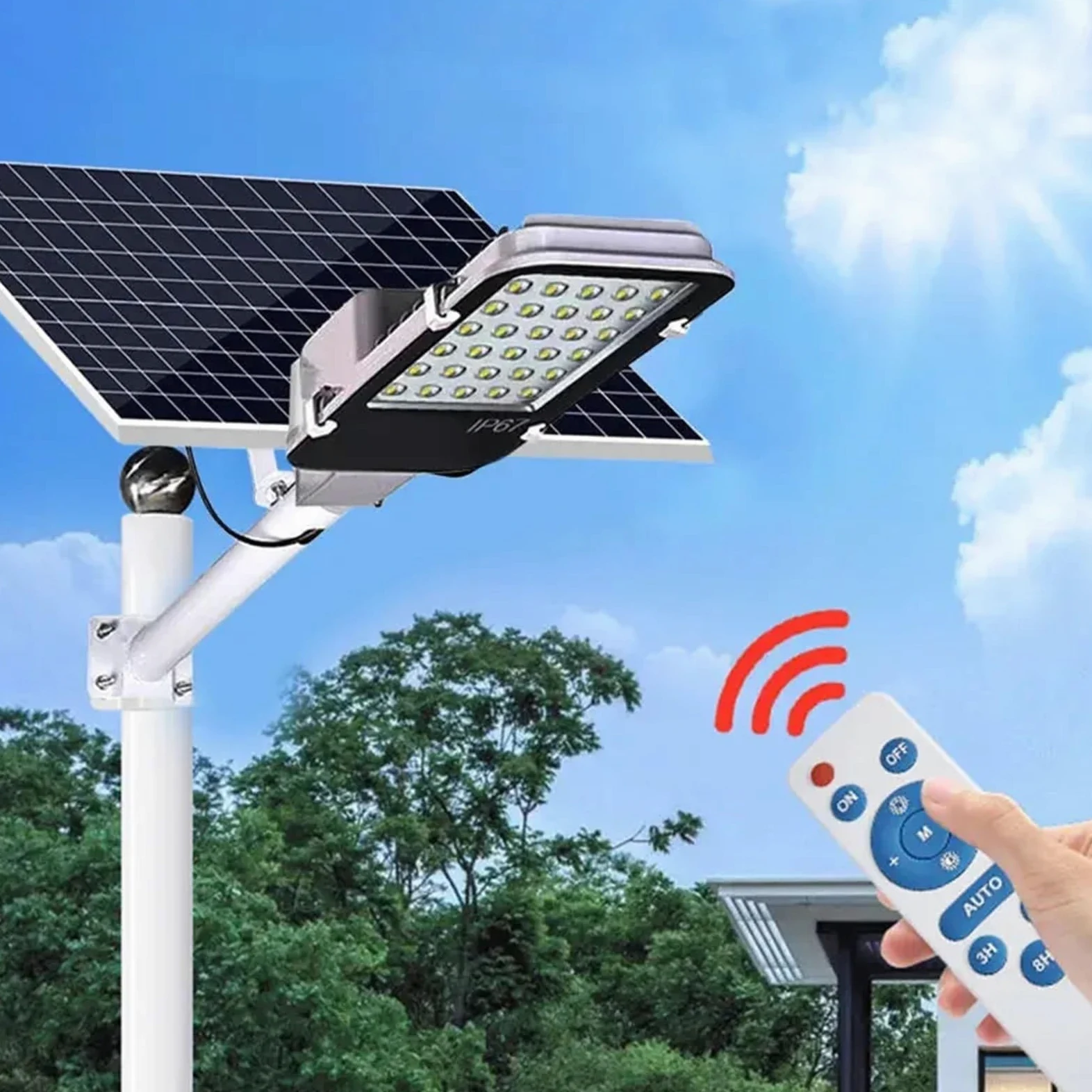 Lampa solarna zewnętrzna, Lampy solarne Zewnętrzne, super jasne, dzielone słoneczne latarnie uliczne Wodoodporna dioda LED Solarne lampy uliczne Podwórkowe lampy uliczne Bezpieczeństwo Powódź Oświetle