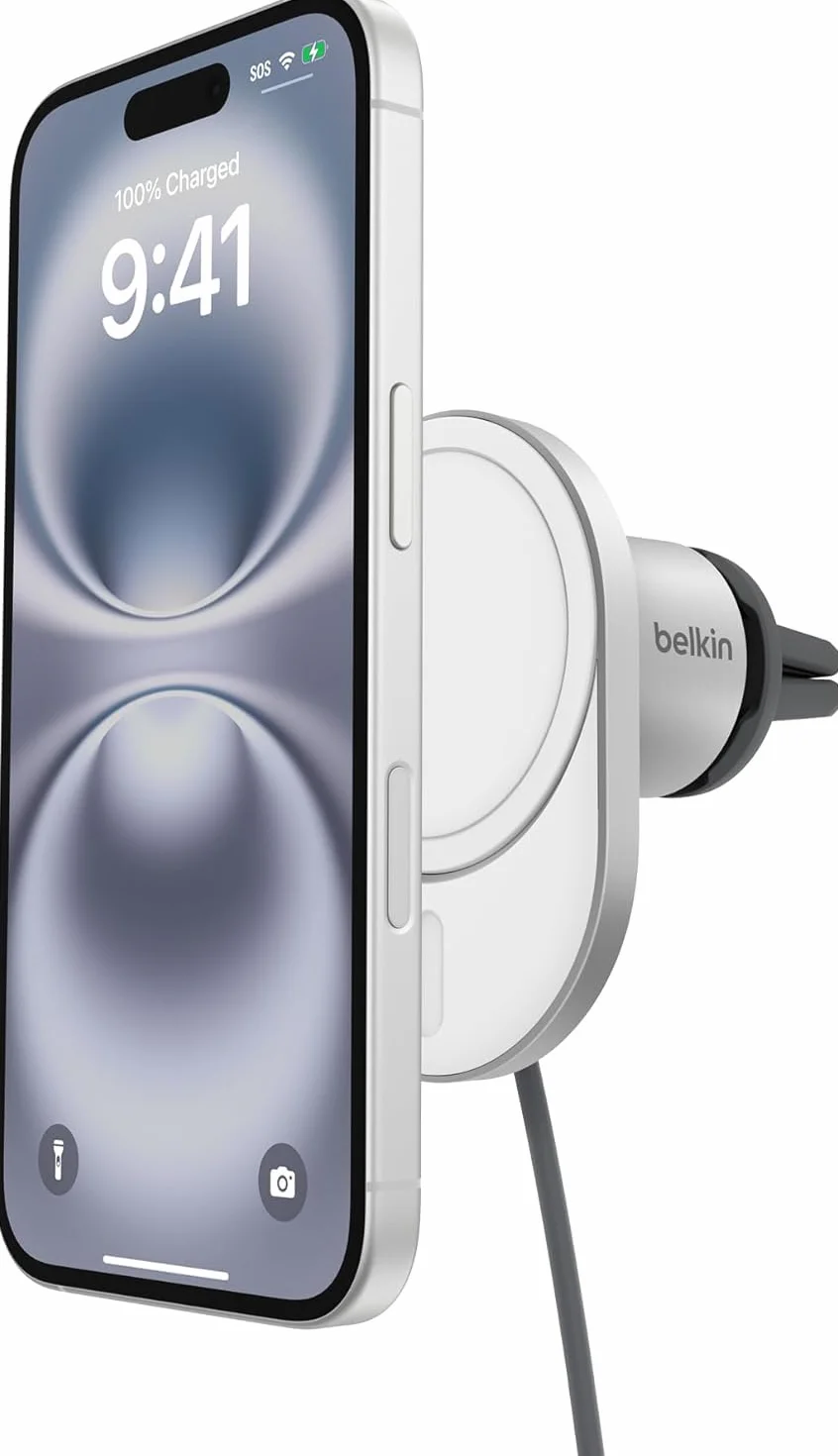 Belkin BoostCharge Pro magnetyczna bezprzewodowa ładowarka samochodowa 15W Qi2 MagSafe do iPhone 16-13 z kablem USB-C 1,5 m