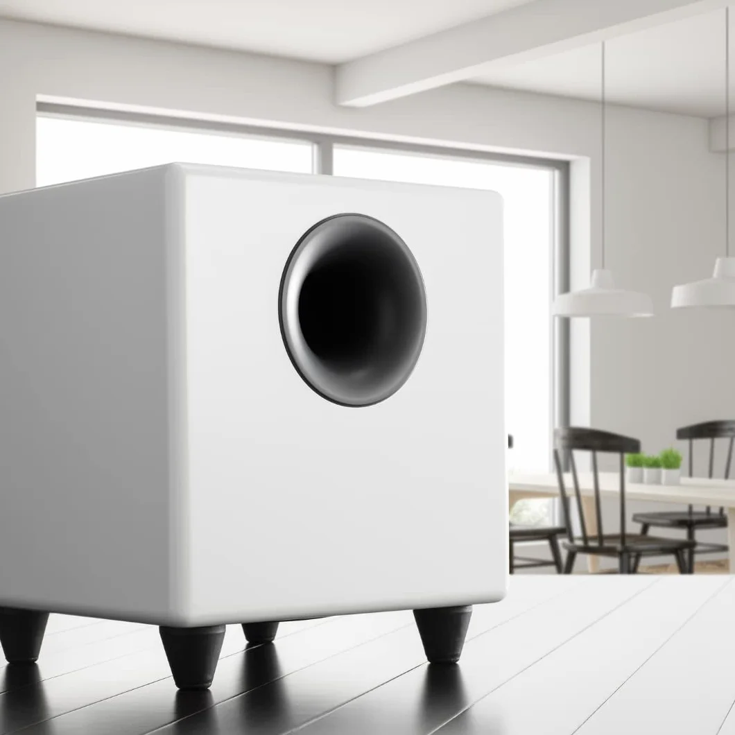 Audioengine S8 250 W Aktywny Subwoofer | Wbudowany Wzmacniacz | Wejścia RCA i 3,5 mm | Kable w Zestawie (Biały)