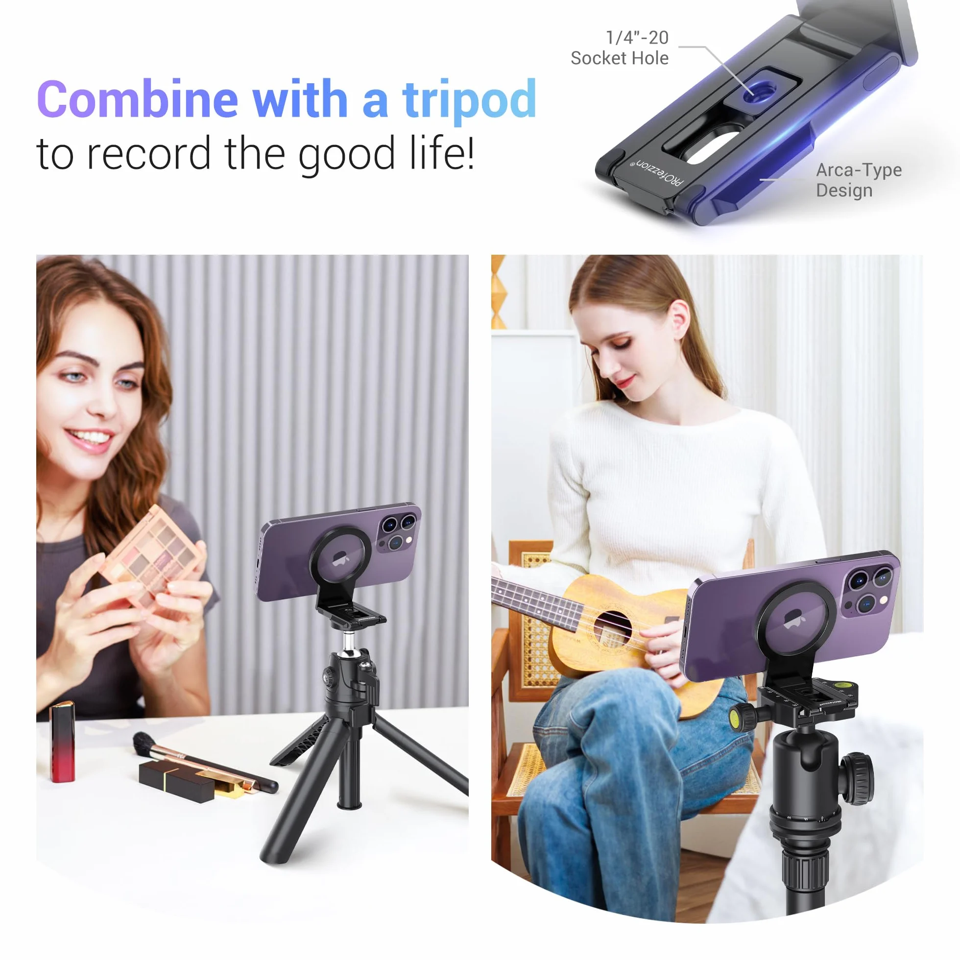 PROfezzion Metal Continuity Camera Mount Magnetyczny uchwyt na telefon dla iMac Studio Display Pro Display XDR iPhone 12-16