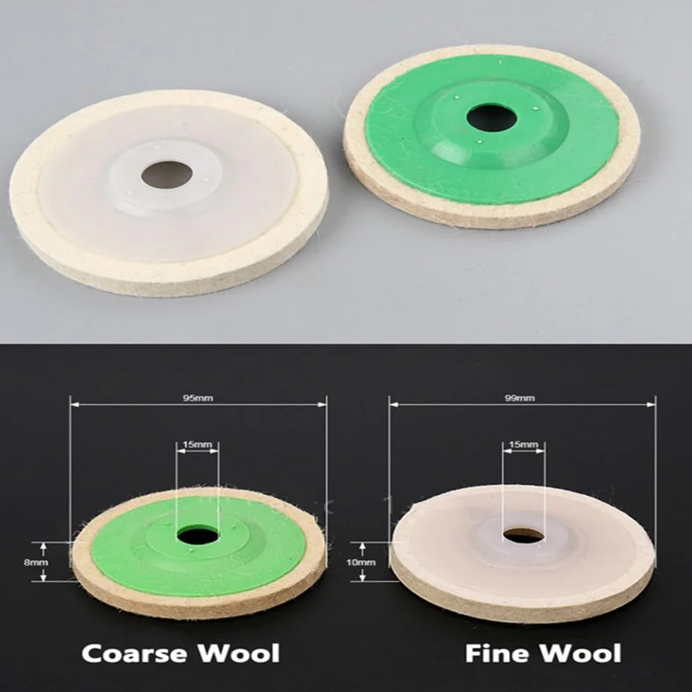 10 sztuk 100mm 4-calowe wełniane polerujące tarcze polerskie szlifierka kątowa tarcza ścierna filcowa do metalu marmuru szkła narzędzie ścierne, grube, 1