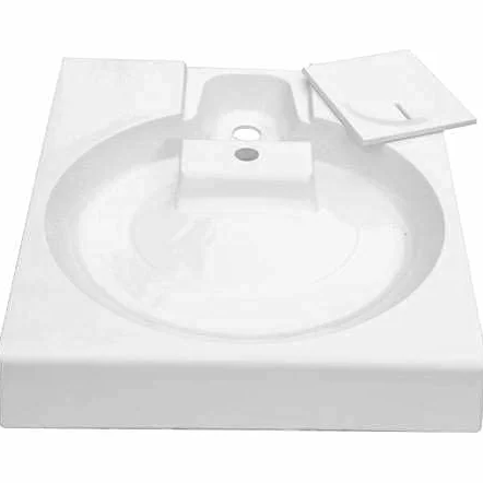 Standardowa umywalka oszczędzająca miejsce w pralce GPM DUŻA - kompaktowy syfon schodkowy z tyłu - 63 x 60 cm prześwit pod umywalką