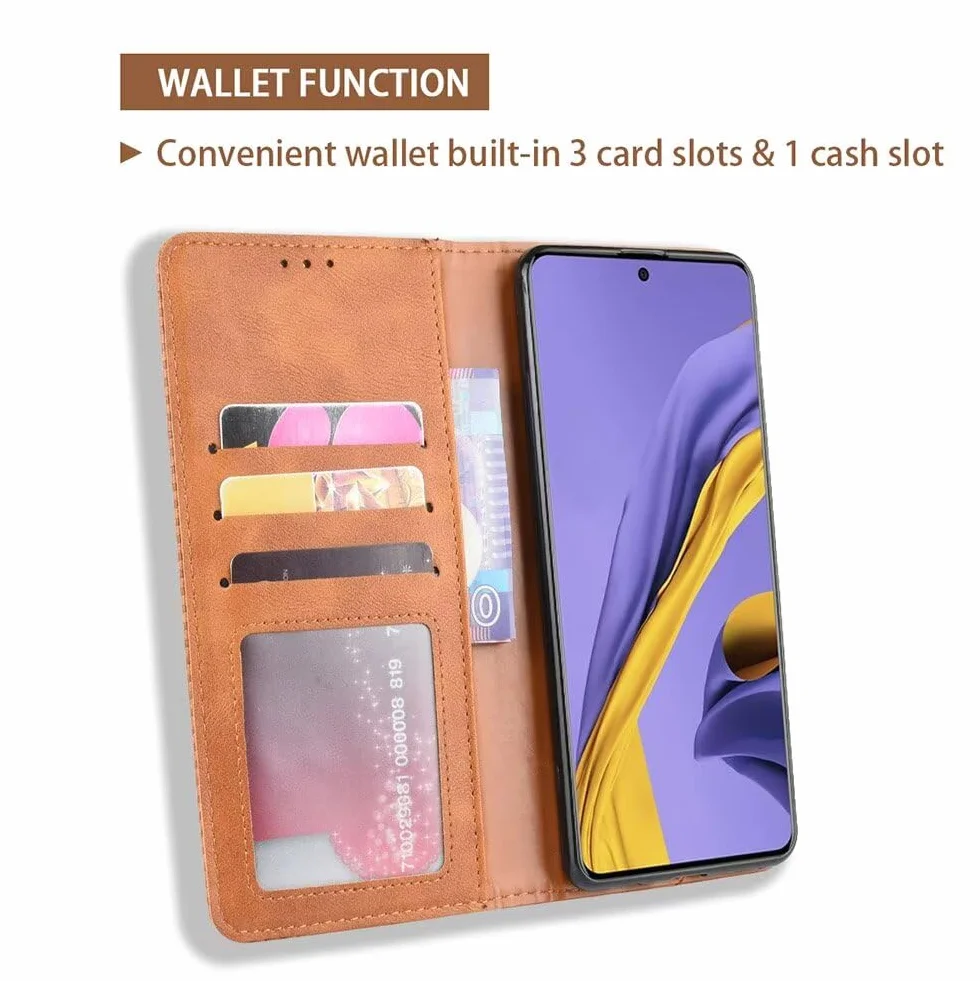 EASSGU Etui do Motorola Moto g56 5G (6,72 cala) z klapką ze skóry PU magnetyczne, 3 gniazda kart, portfel, czarne