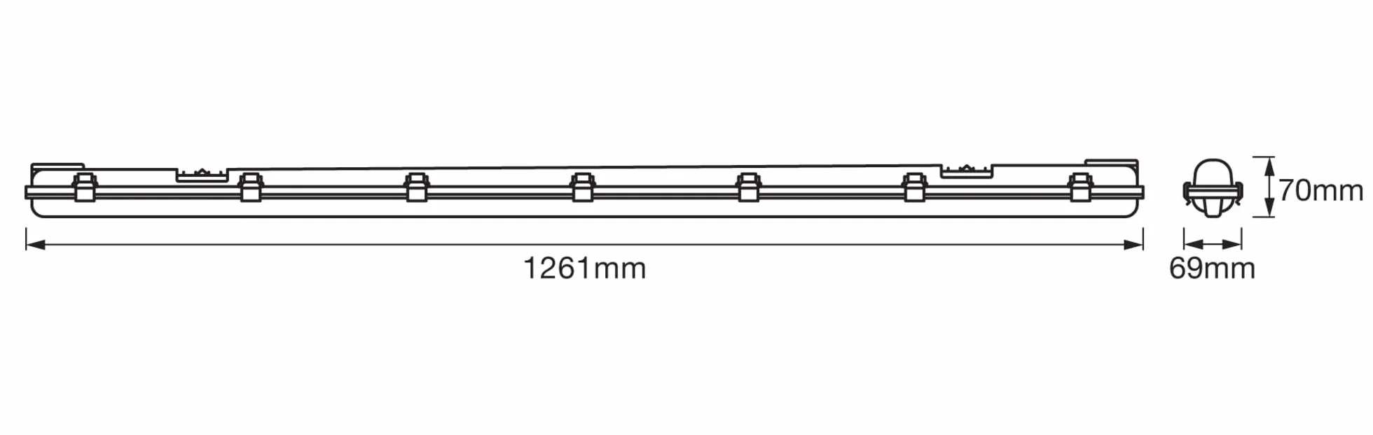 OSRAM Oprawa wodoodporna Submarine LED, 1x15W, neutralna biel 4000K, 1700lm, IP65, pyłoszczelna i odporna na zachlapanie, do piwnic i garaży