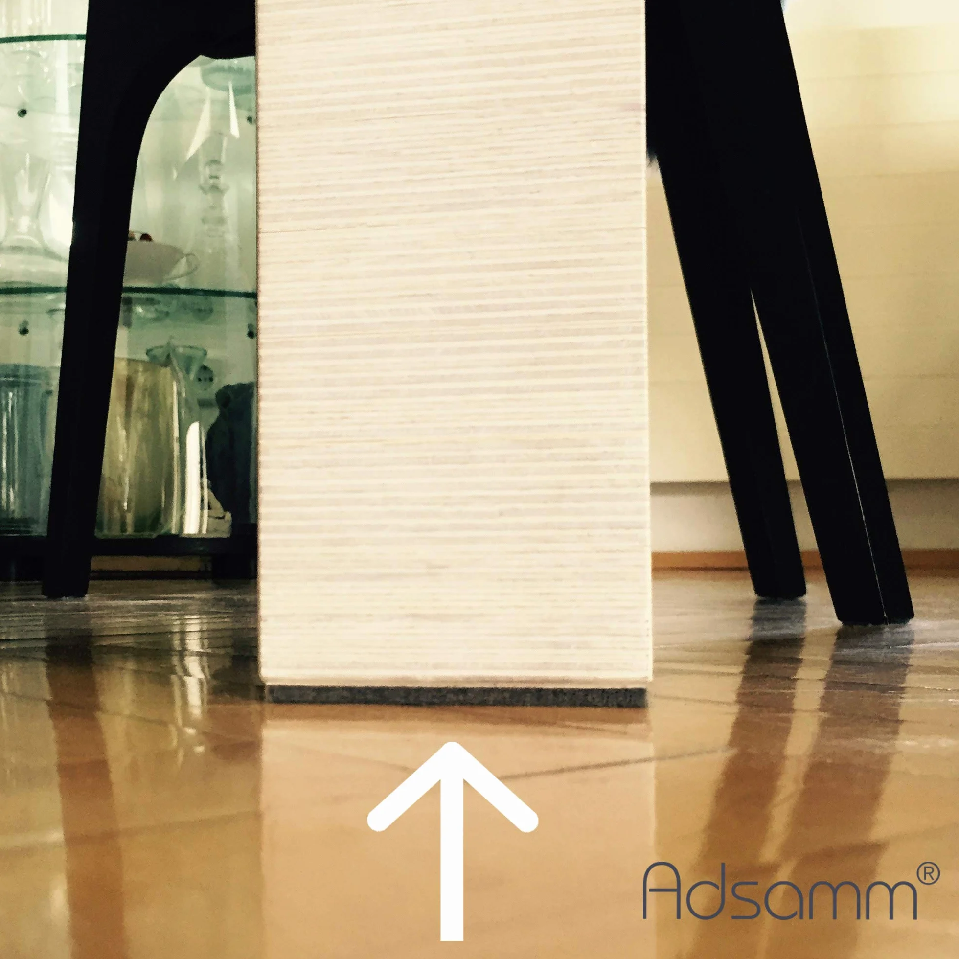 Adsamm® / 8 x samoprzylepnych podkładek filcowych/czarny/Ø 60 mm/okrągłe/podkładki do mebli z filcu o grubości 3,5 mm/ochrona mebli i podłogi w jakości Adsamm®