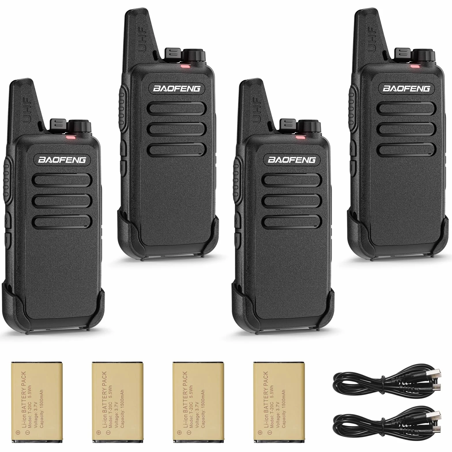 Baofeng T22 Walkie Talkie PMR446 16 kanałów zasięg 3 km zestaw 4 sztuki