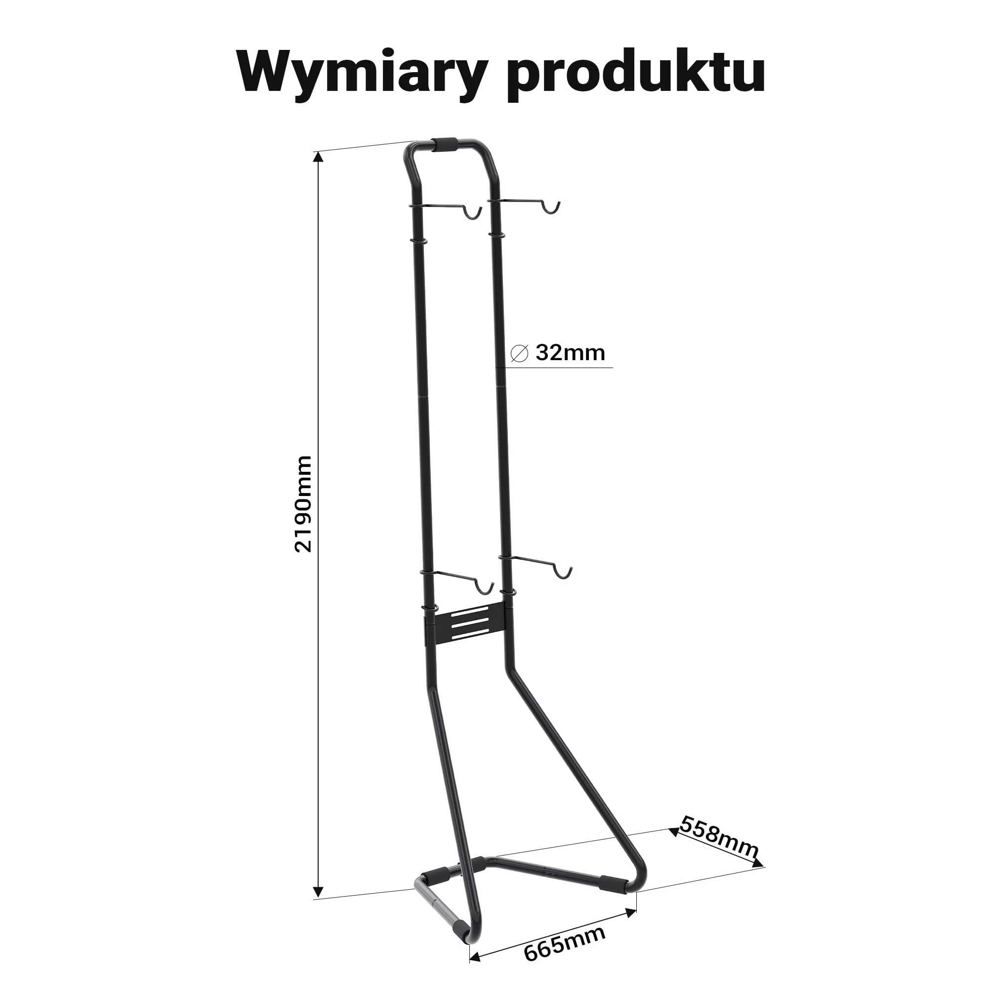 Wiltec Stojak na 2 rowery o udźwigu do 40 kg, wolnostojący uchwyt na rowery o wymiarach 665 x 558 x 2190 mm bez wiercenia w ścianie