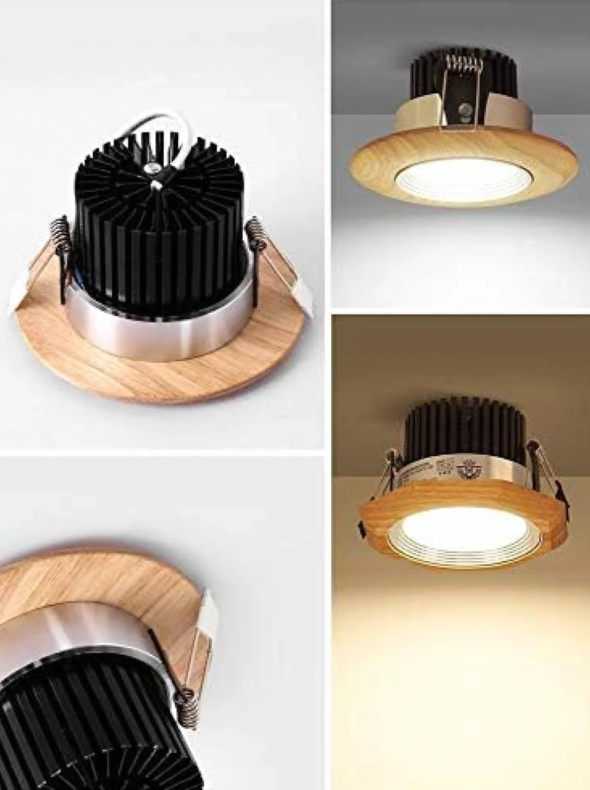 Oprawy sufitowe LED z litego drewna 7W do wbudowania Kreatywne oprawy sufitowe Okrągłe/Anyż gwiaździsty Ultra jasne oświetlenie panelowe Oświetlenie wewnętrzne Dekoracyjne reflektory wejści