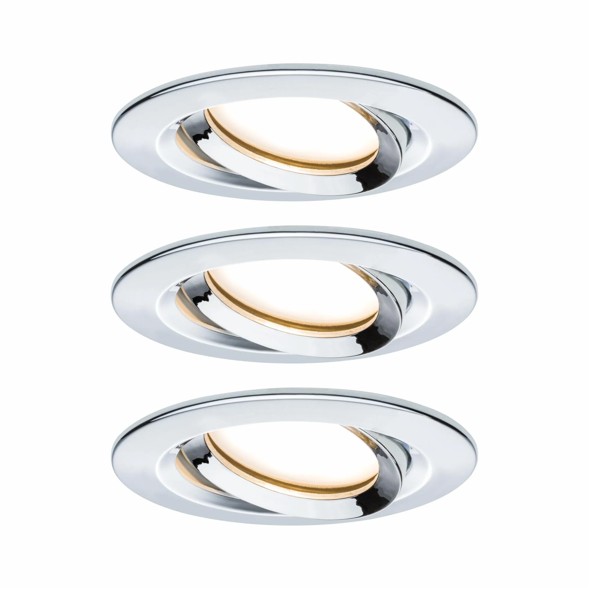 Paulmann 93684 Nova Plus LED oprawa do zabudowy, okrągła, wychylna, 3x6,8W, IP65, możliwość ściemniania, chrom, spot, aluminium, 2700K