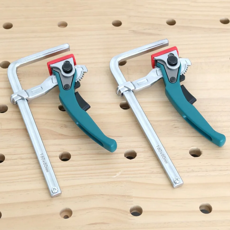 VIDOO 2 Sztuki Aluminiowy Ścisk Zapadkowy do Stołu MFT i Szyny Prowadzącej Zakres 120-300mm Narzędzia Stolarskie-300x60mm