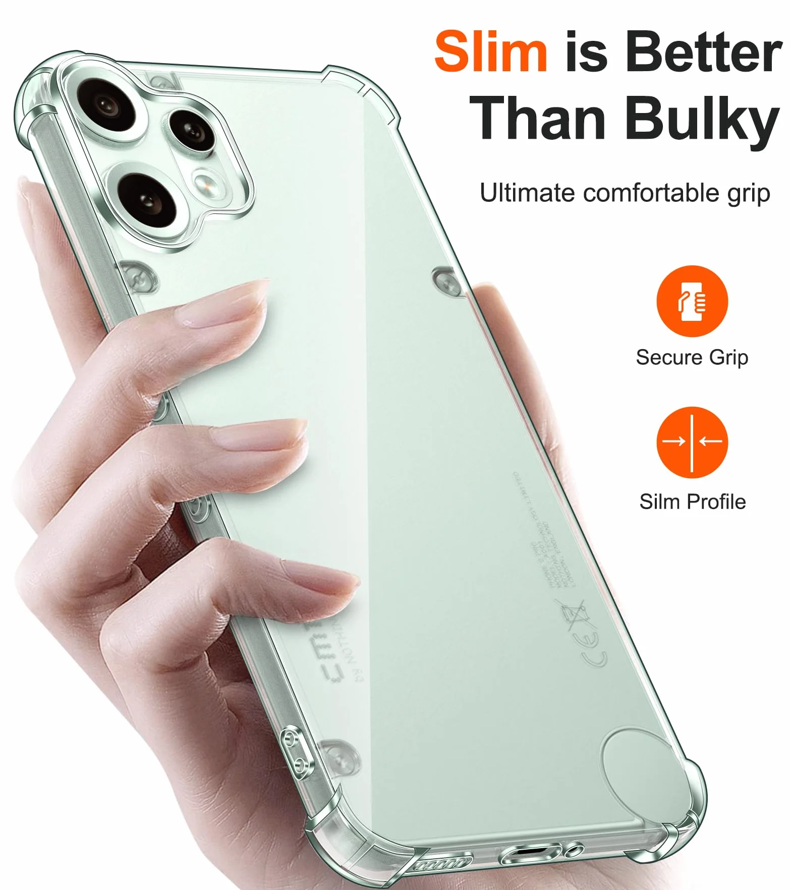 ivoler Etui na telefon CMF Phone 2 Pro 5G z 2 szkłami hartowanymi, przezroczyste ochronne TPU silikonowe z poduszką narożną