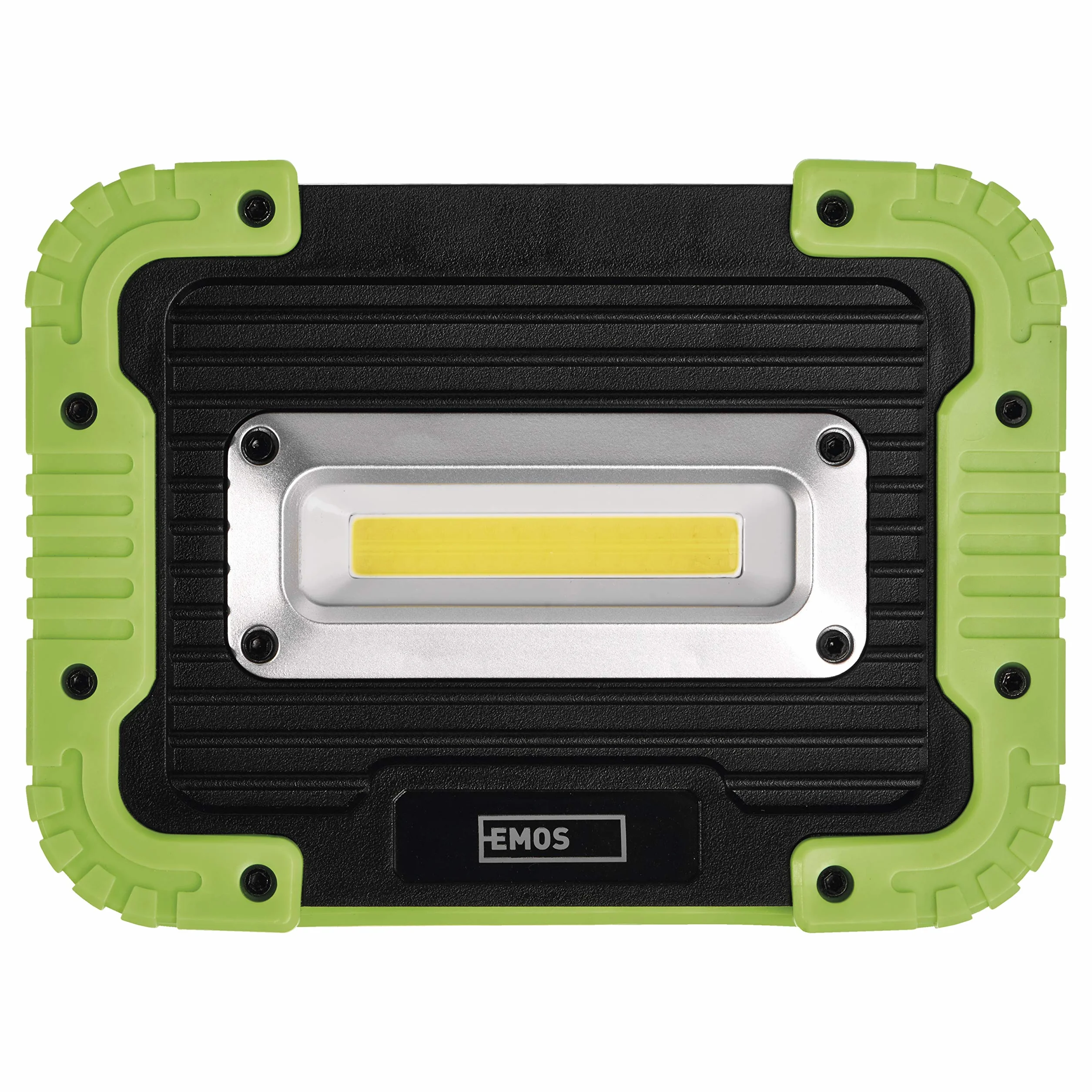 EMOS - Lampa robocza LED z możliwością ponownego ładowania, odporna na uderzenia i wodoszczelna, maks. 1000 lm, maks. 45 m, 3 tryby świecenia, 15,5 godziny, kabel micro USB, IP44, do użytku na