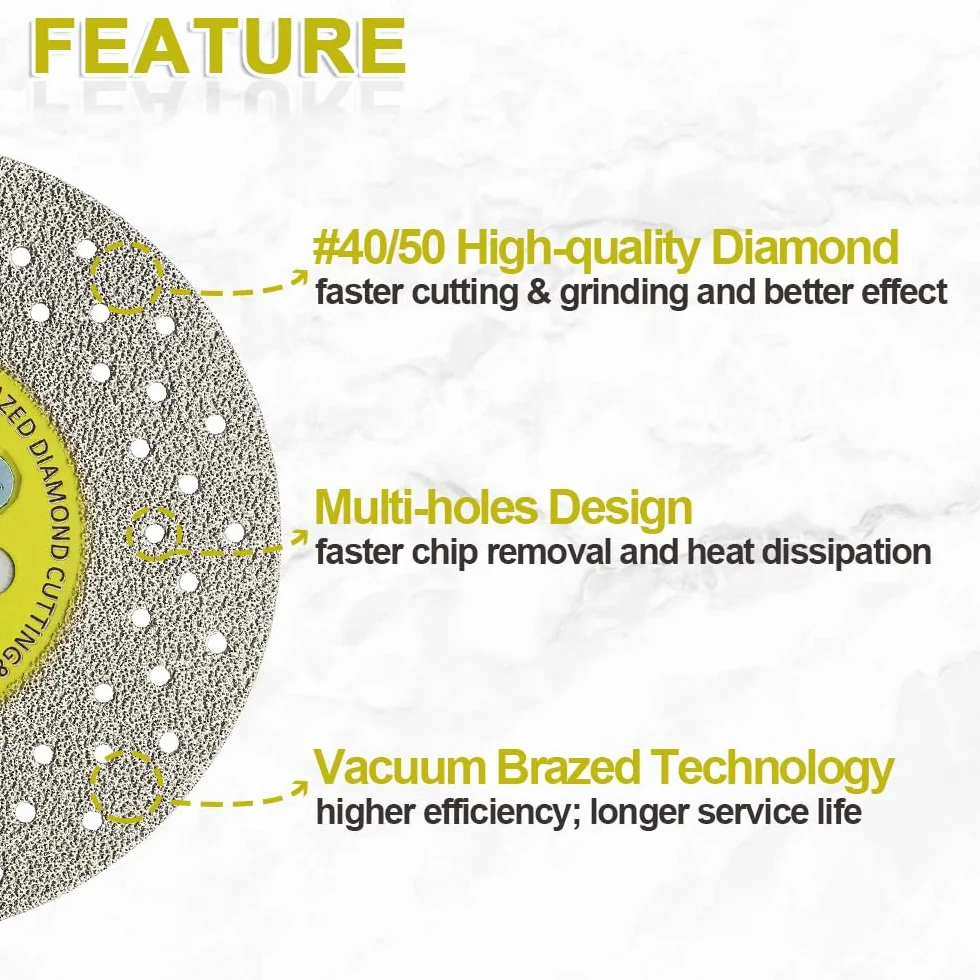 Tarcza diamentowa 125 mm 5 szt. dwustronne cięcie i szlifowanie brzeszczot spawany próżniowo do marmuru granitu i betonu porcelanowego kafelki M14 Gwint SANLEETEK
