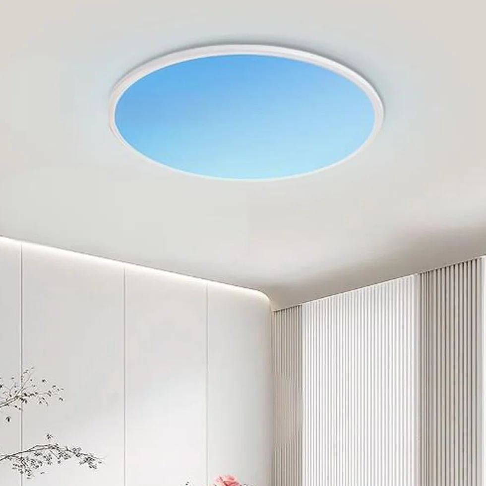 Lampy sufitowe z widocznym montażem Clear Sky, Lampa sufitowa Blue Sky Light, Okrągłe lampy sufitowe LED do montażu podtynkowego, Ściemnialne oświetlenie sufitowe do przedpokoju, salonu, kuchni