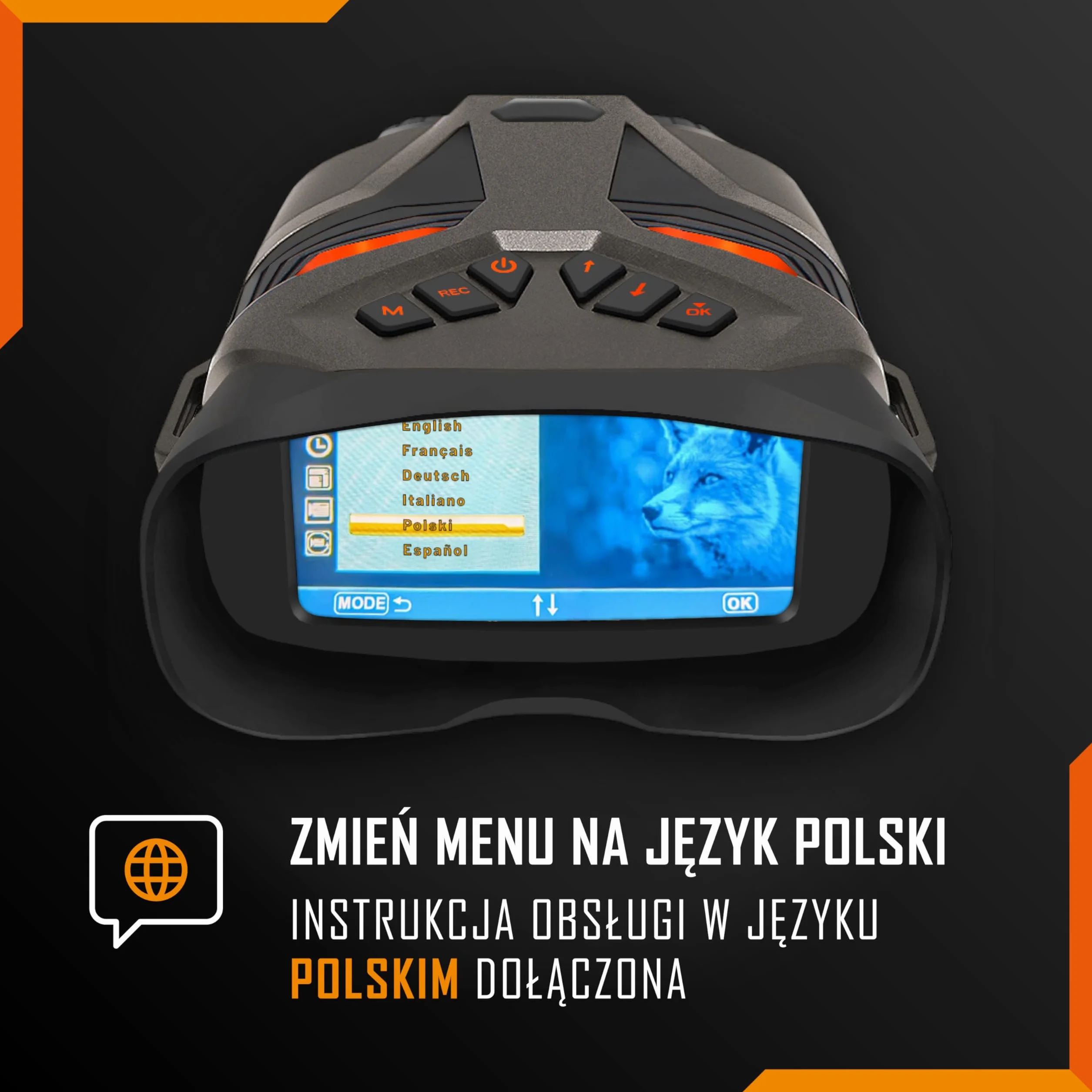Nightfox Ember Okulary Noktowizyjne Lornetka na Podczerwień 4x Powiększenie 250m 4K