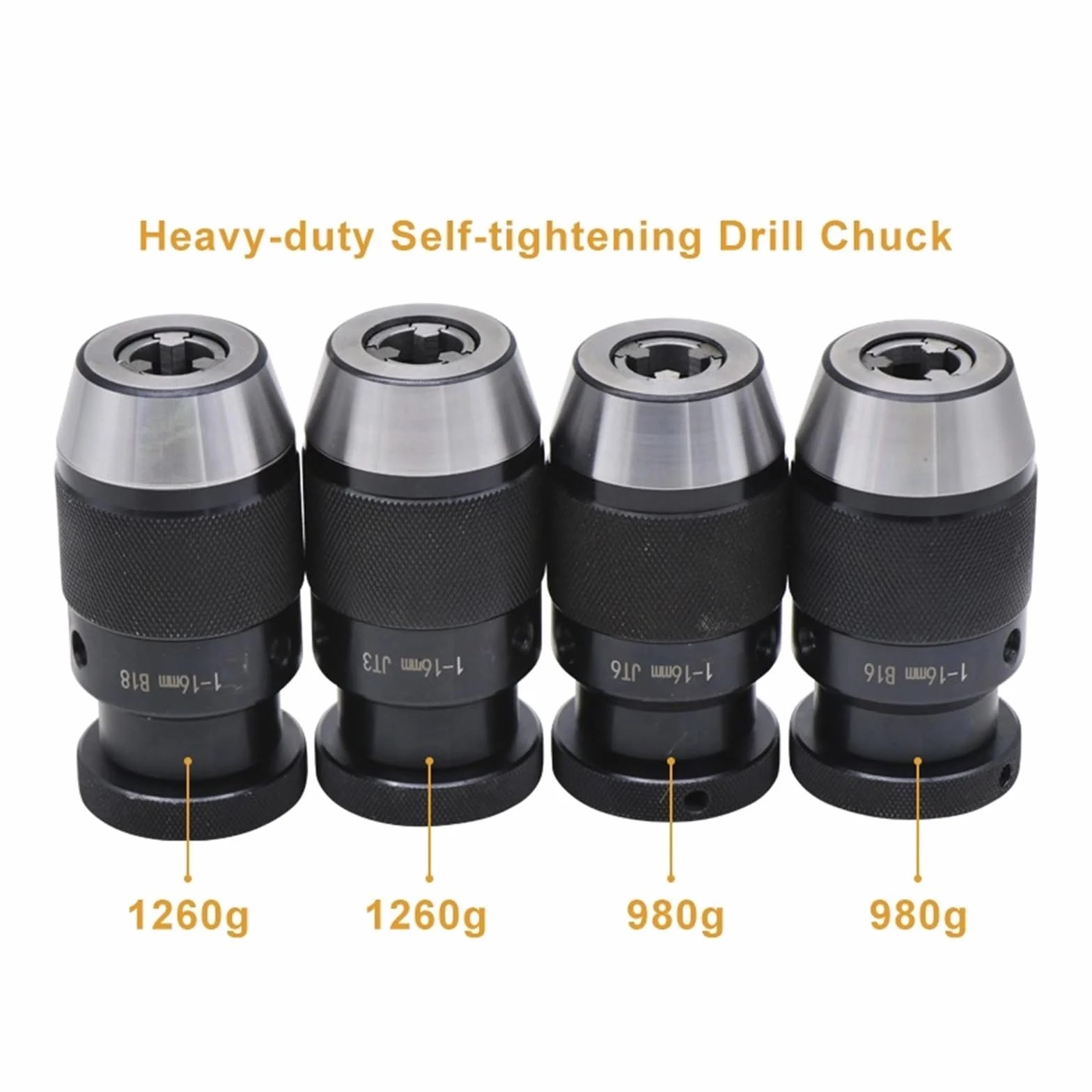 B16 B18 JT3 JT6 uchwyt wiertarski Heavy Duty samozaciskowy bezkluczowy uchwyt wiertarski Arbor zakres mocowania 1-16mm tokarka CNC do obróbki drewna(B16(1-16mm))