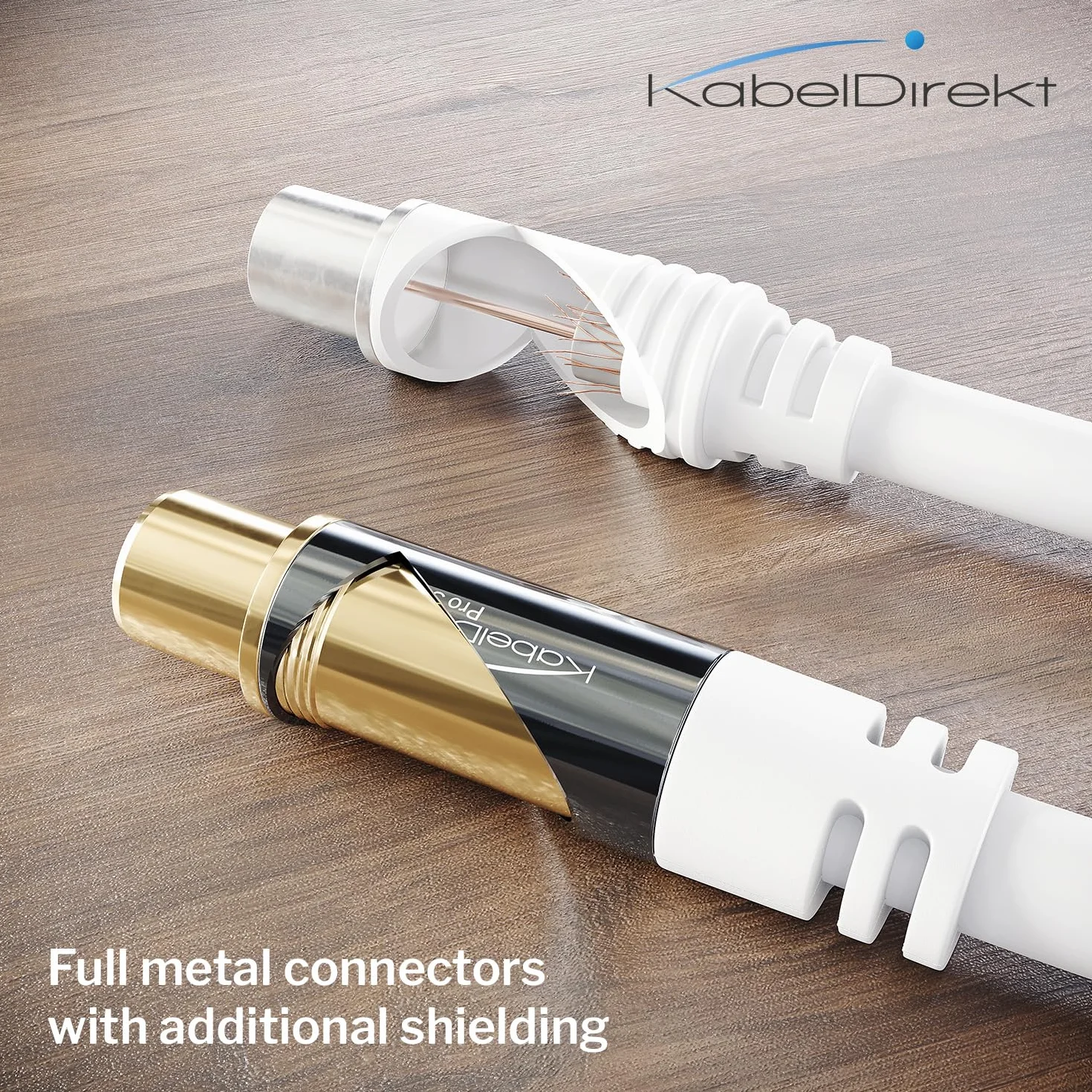 KabelDirekt – Kabel Antenowy 4K, koncentryczny – 90° kątowy/prosty – 1,5 m – Kabel TV cyfrowy/analogowy – Dostępny w 0,5-20 m (Kątowe gniazdo/prosty wtyk, do DVB-C/DVB-T/DVB-S, biały)