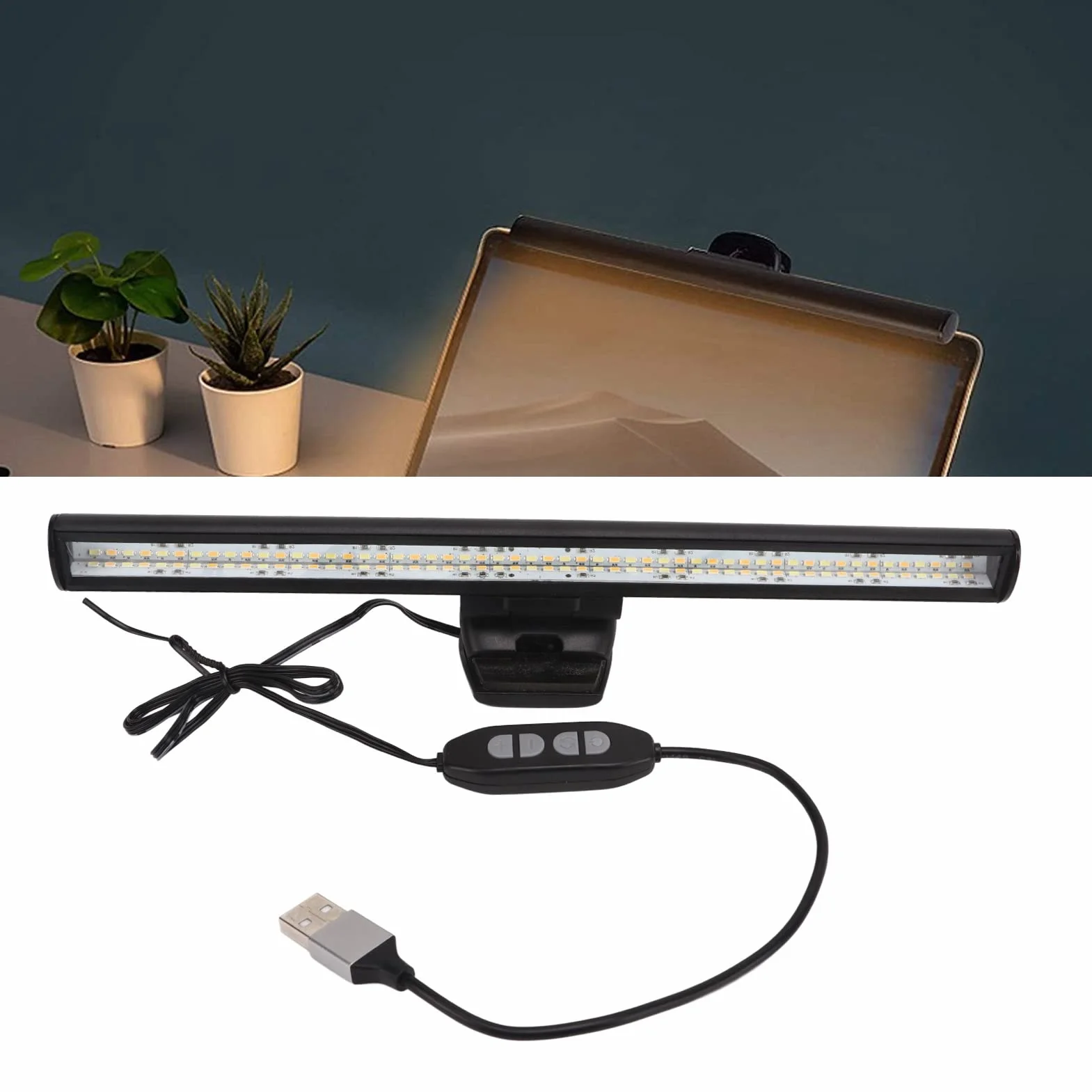 Akozon Monitor Wiszące Światło LED do Czytania, Ekran Monitora Bar, Pielęgnacja Oczu