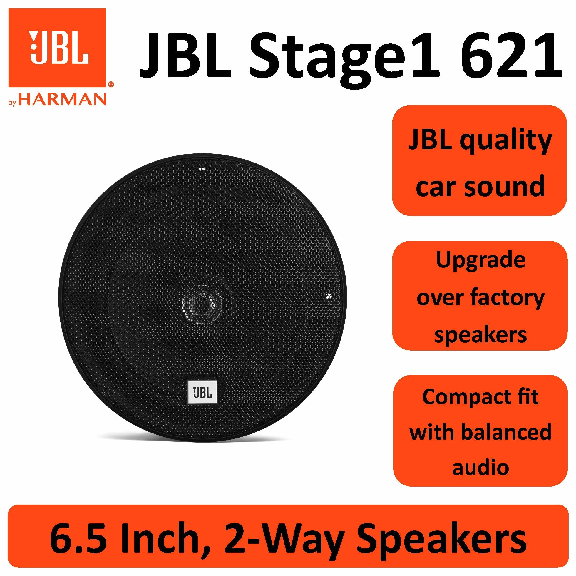 Jbl Stage1 621 Głośniki Samochodowe 16,5 cm Czarny