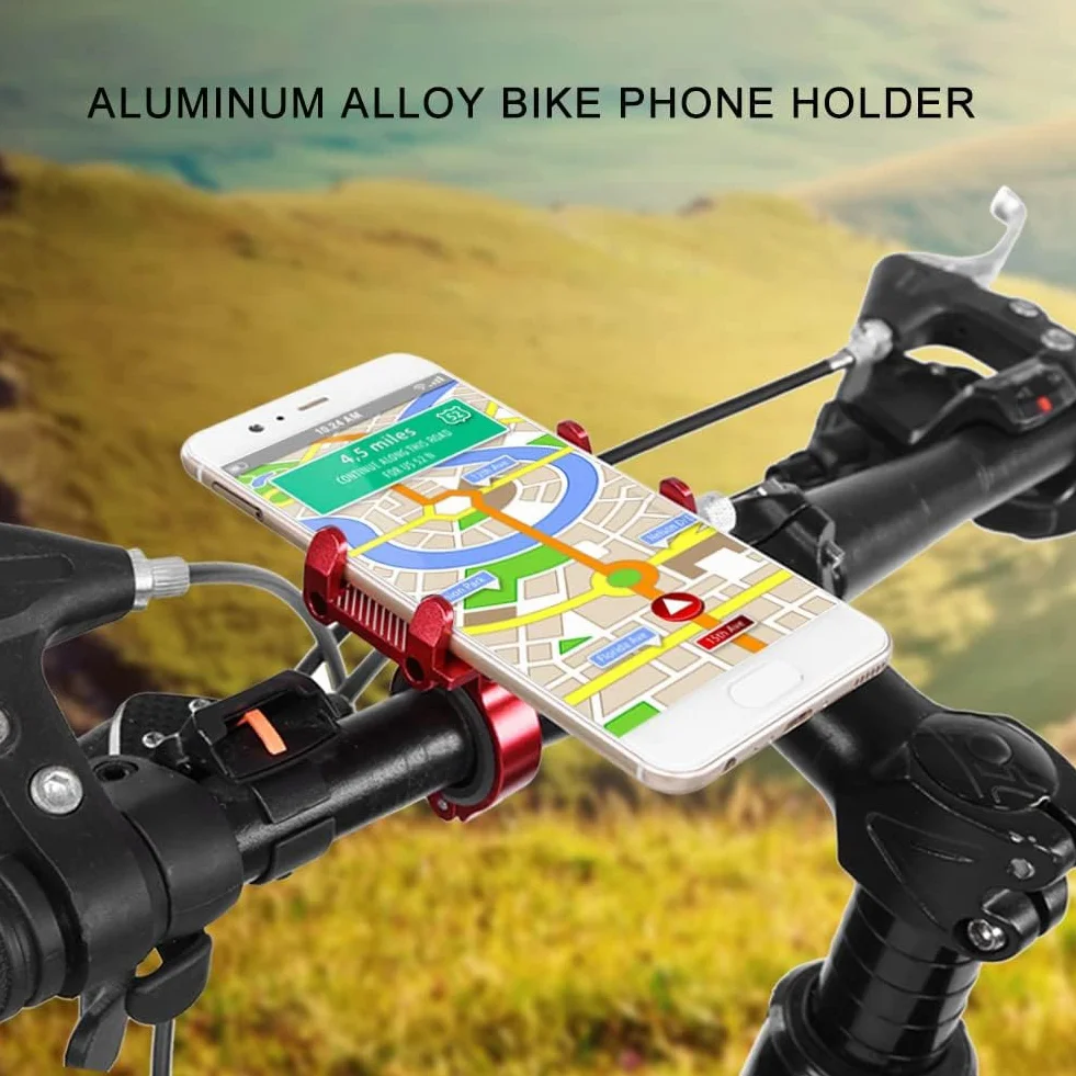 Regulowany uchwyt na telefon rowerowy czerwony do motocykla i skutera