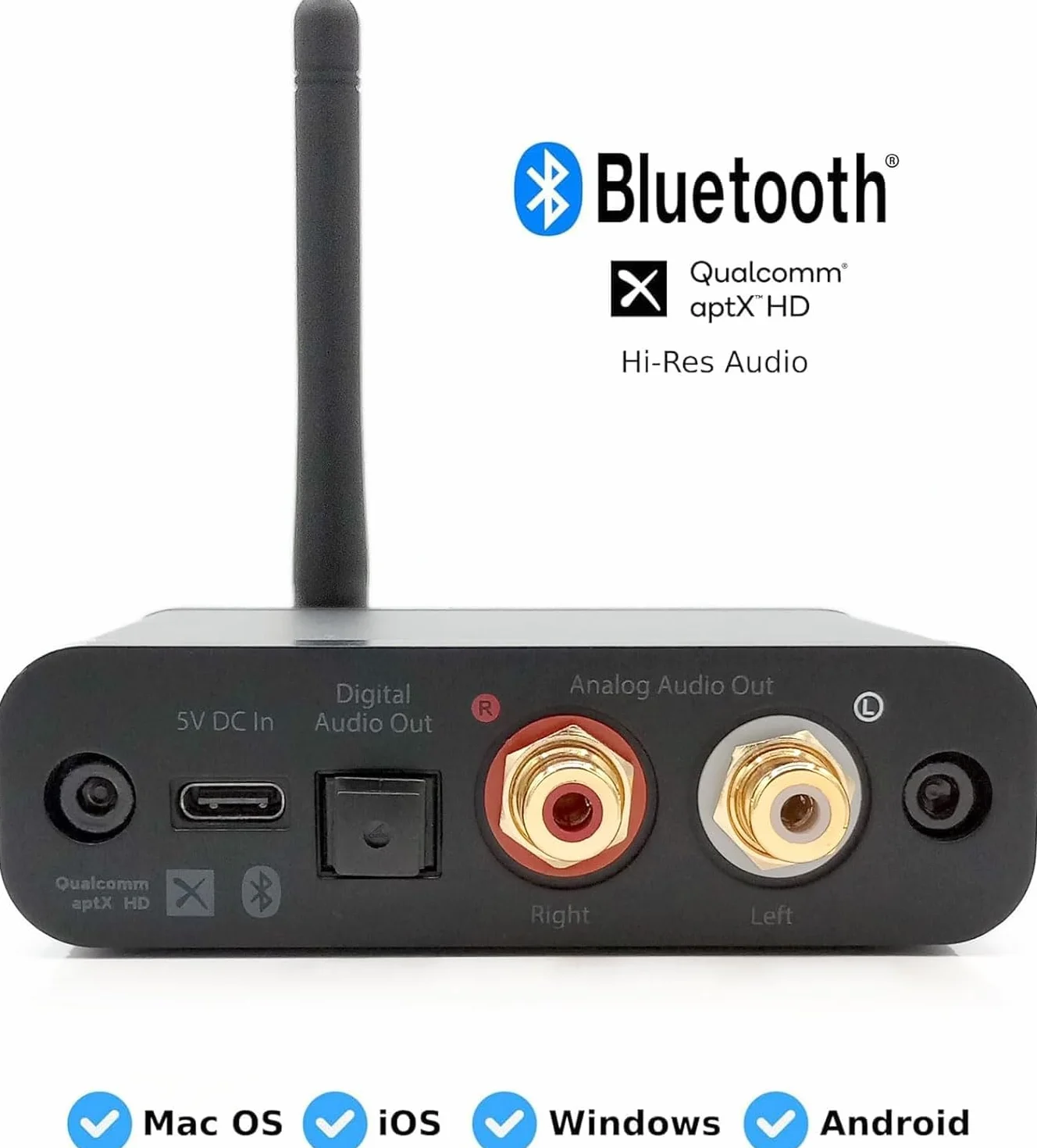 Odbiornik Bluetooth Audioengine B1 do głośników - bezprzewodowy 24-bitowy streamer muzyki HiFi o dużym zasięgu