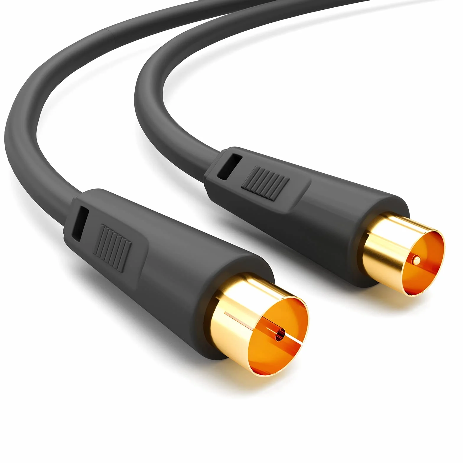 HB-DIGITAL 7,5m Kabel antenowy IEC męski do IEC żeński Kabel połączeniowy BZT-CE Ekranowany 100dB 128 oplotów koncentryczny HDTV 1080p UHD 8K 4K Pozłacany DVB-T/T2 DVB-C/C2 Radio DAB DAB+ Czarny