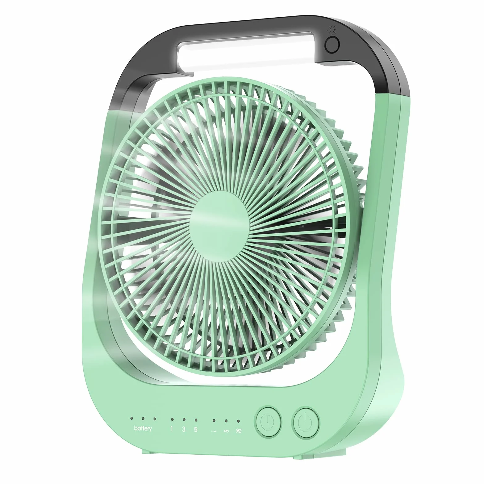 ATEngeus Wentylator USB 10000 mAh 8 cali 4 prędkości LED Timer