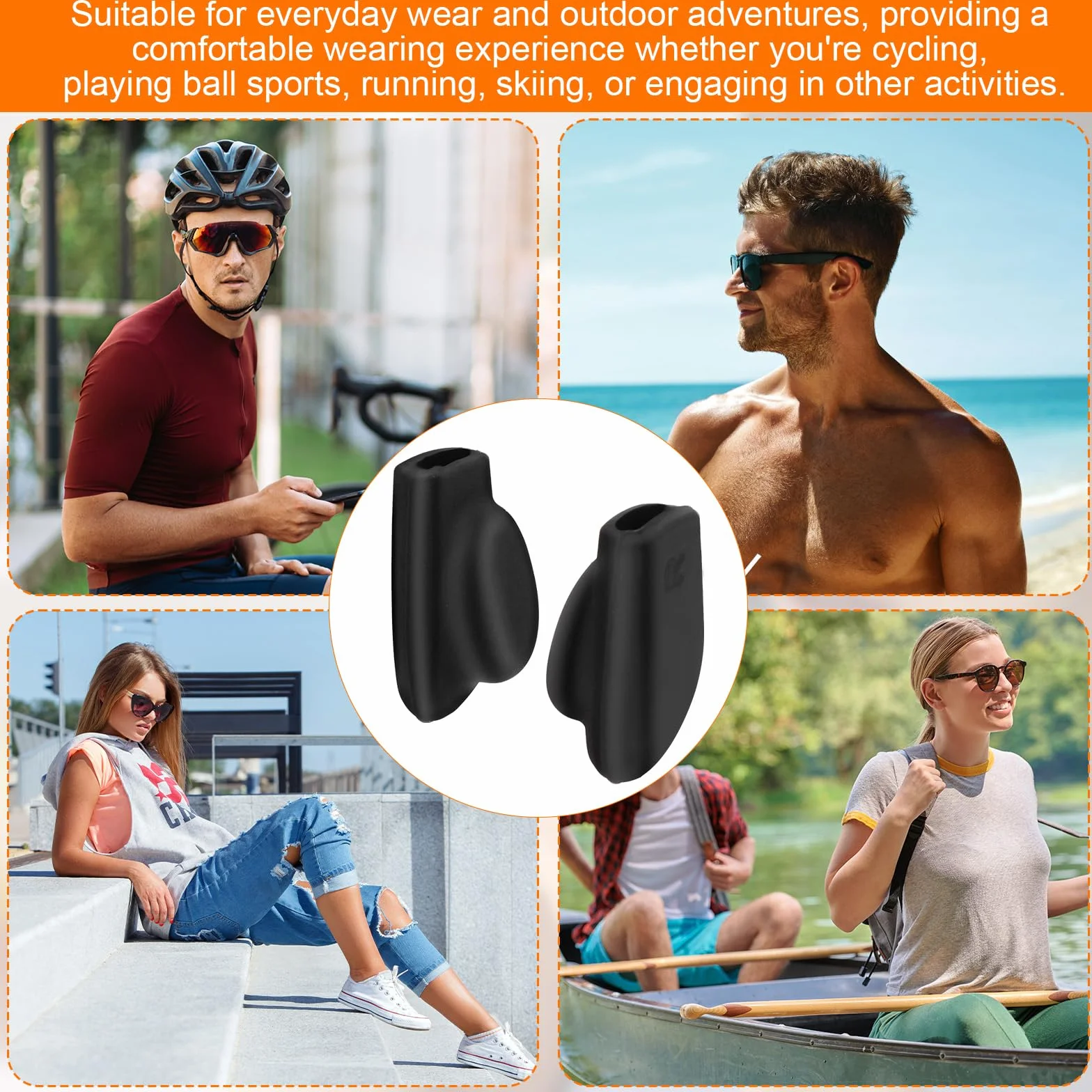 Silikonowe Uchwyty do Okularów Ray-Ban Meta Wayfarer Skyler Headliner Gen 2 Antypoślizgowe Nauszniki Czarne