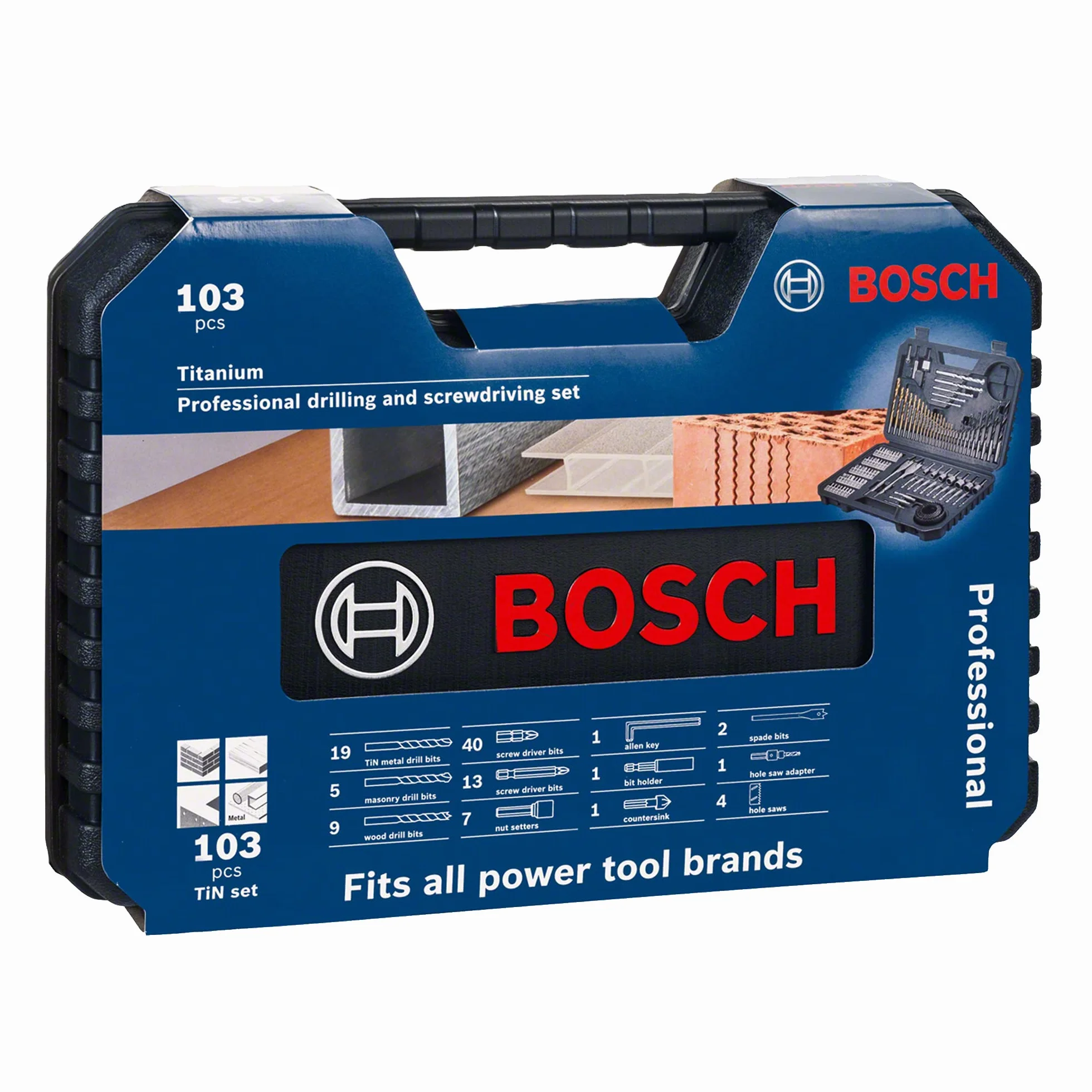Bosch Home and Garden 2608594070 Zestaw mieszanych akcesoriów (103 sztuki), 0 V, czarny