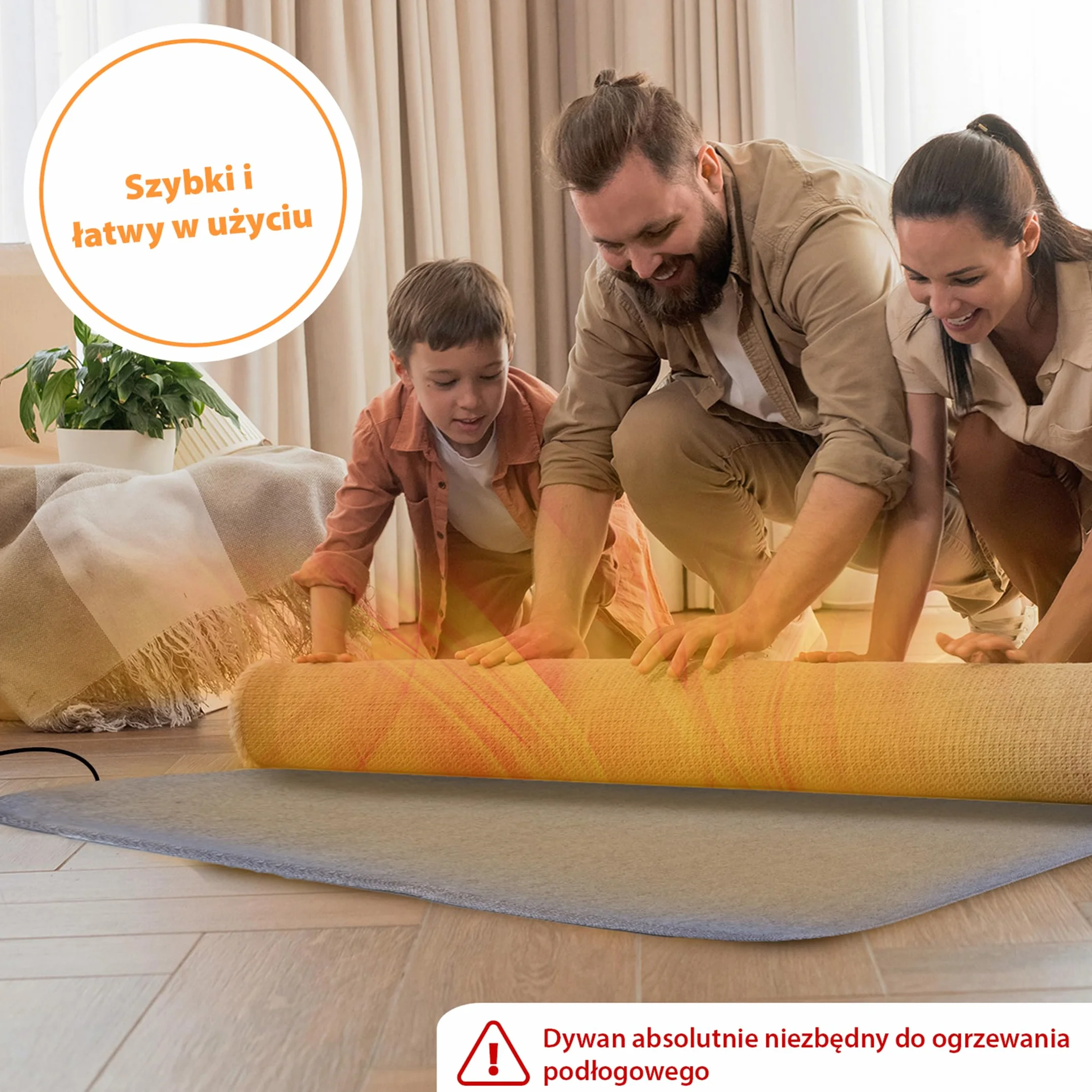 Mi-Heat Podgrzewana podkładka pod Dywanik 100 x 140 cm – pod dywan Ogrzewanie Dywan ogrzewany Wycieraczka Dywan grzewczy do 30°C – 3 poziomy ogrzewania i timer
