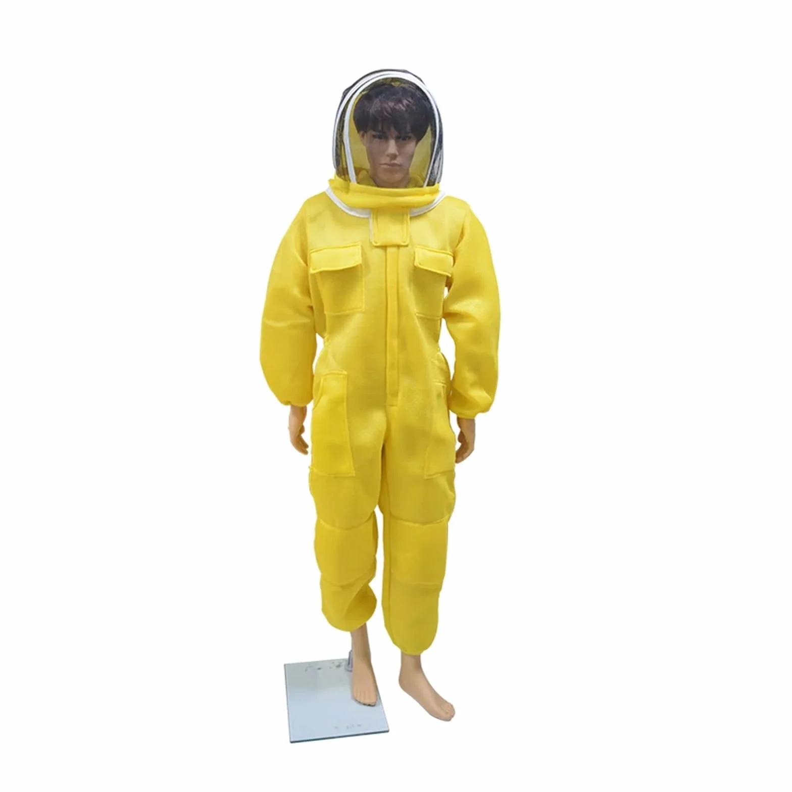 Odzież pszczelarską, Kombinezon ochronny pszczelarski z welonem 3D Air Cotton, wielokolorowy, wiele rozmiarów(Fencing Hat Orange,XL)