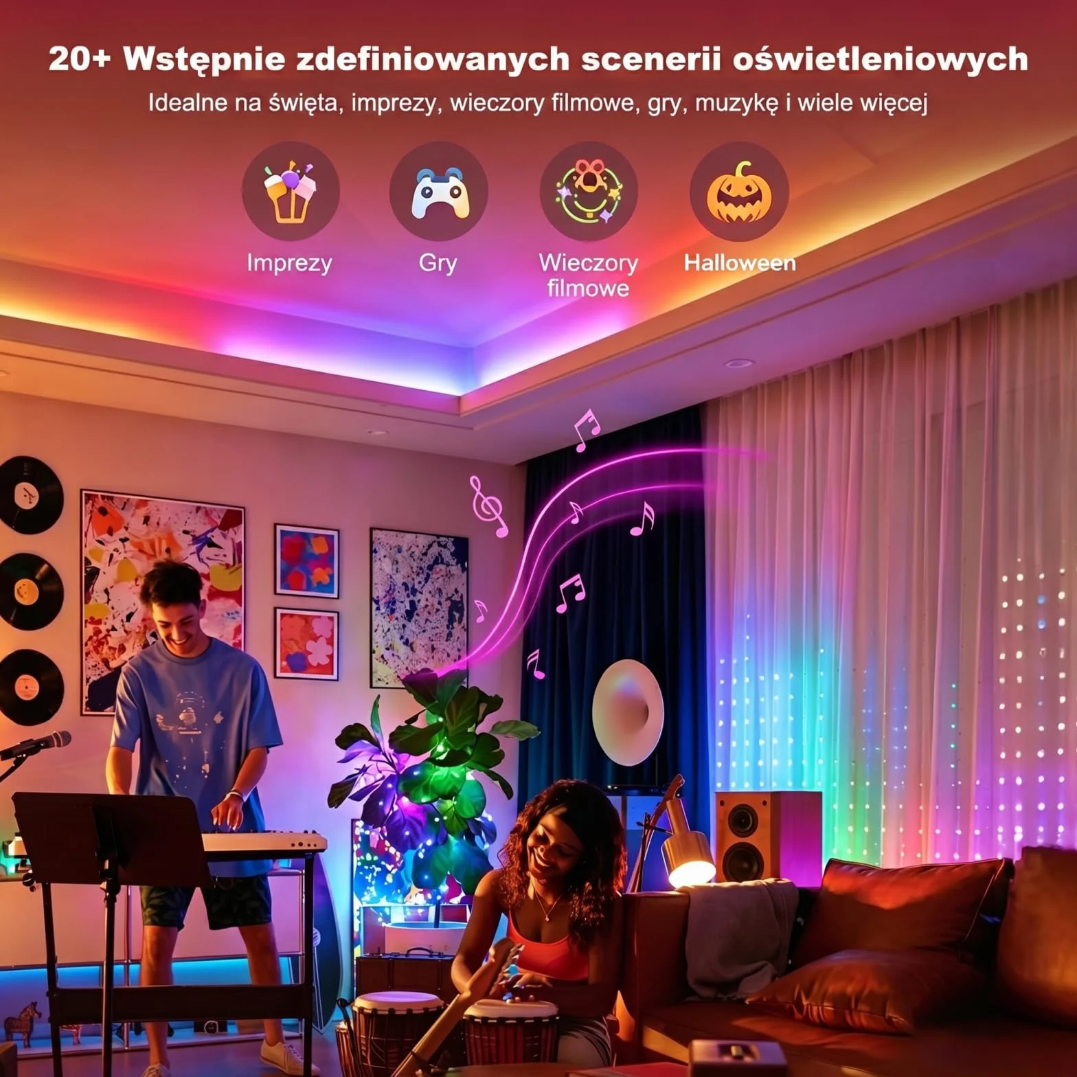 YEELIGHT Smart Taśma LED 20M RGB+IC, Kompatybilna z Matter, Alexa, Google Home i Apple HomeKit,LED Strip ze Sterowaniem Aplikacją(Wymagany E1 Hub),Sterowanie Segmentami i Synchronizacja z Muzyką,10M*2