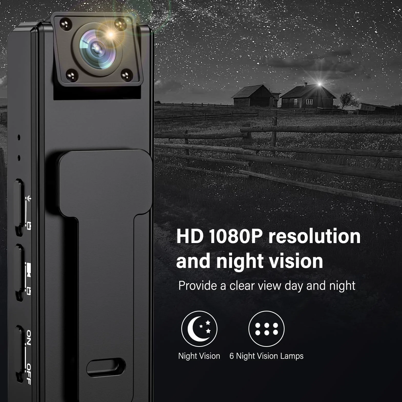 Onherm Mini kamera szpiegowska 1080P HD noktowizor regulacja obiektywu 180°