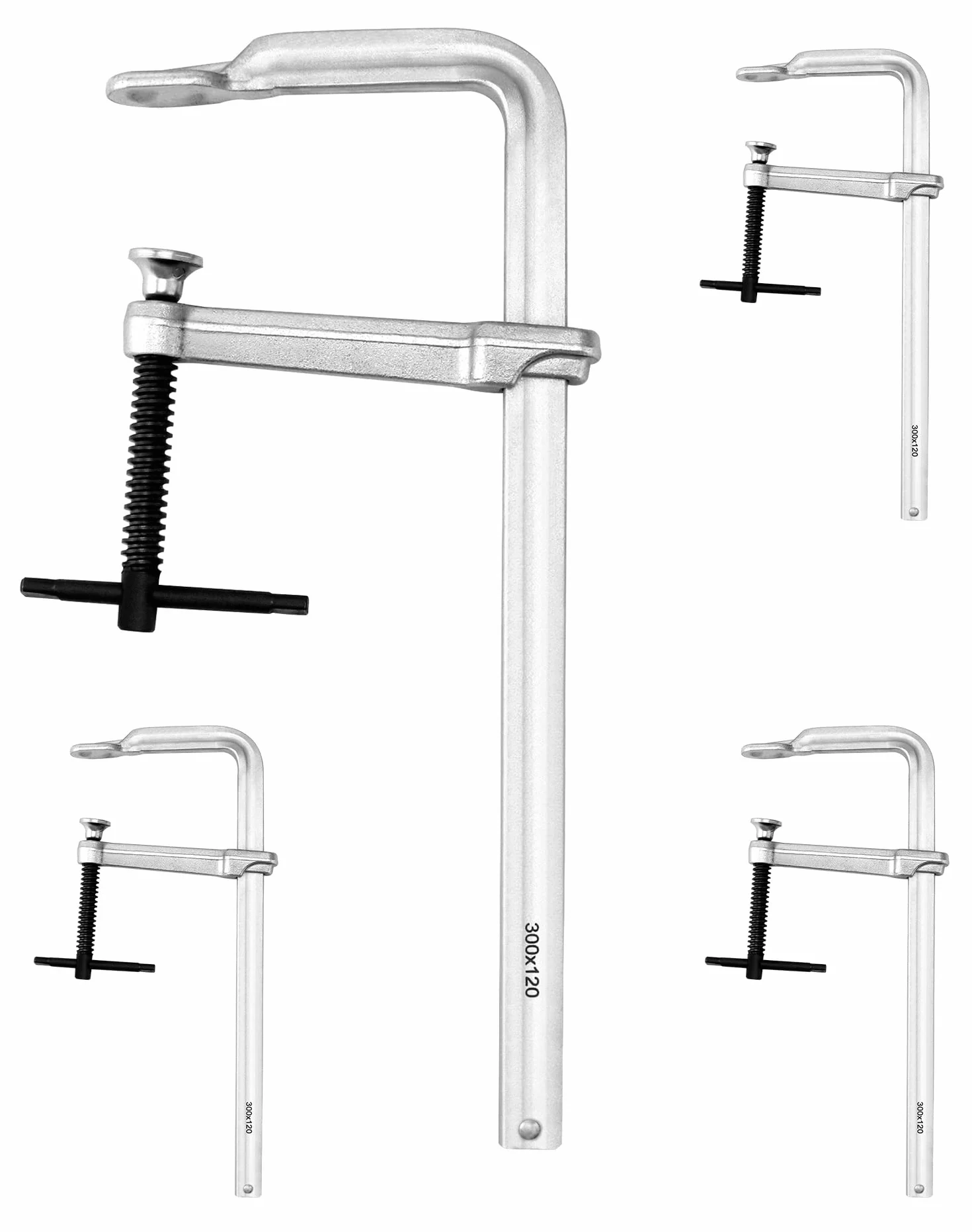 QWORK® 4 Pack zaciski śrubowe Heavy Duty F zacisk 300mm x 120mm gardła narzędzia do obróbki drewna