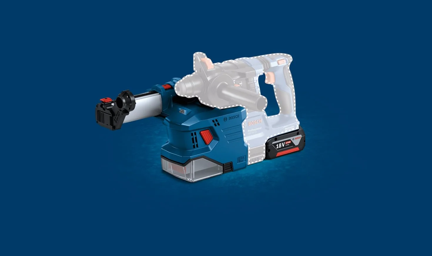 Bosch Professional: system odsysania pyłu do młotów GDE 12 (SDS plus, filtr HEPA, do modelu GBH 185-LI)
