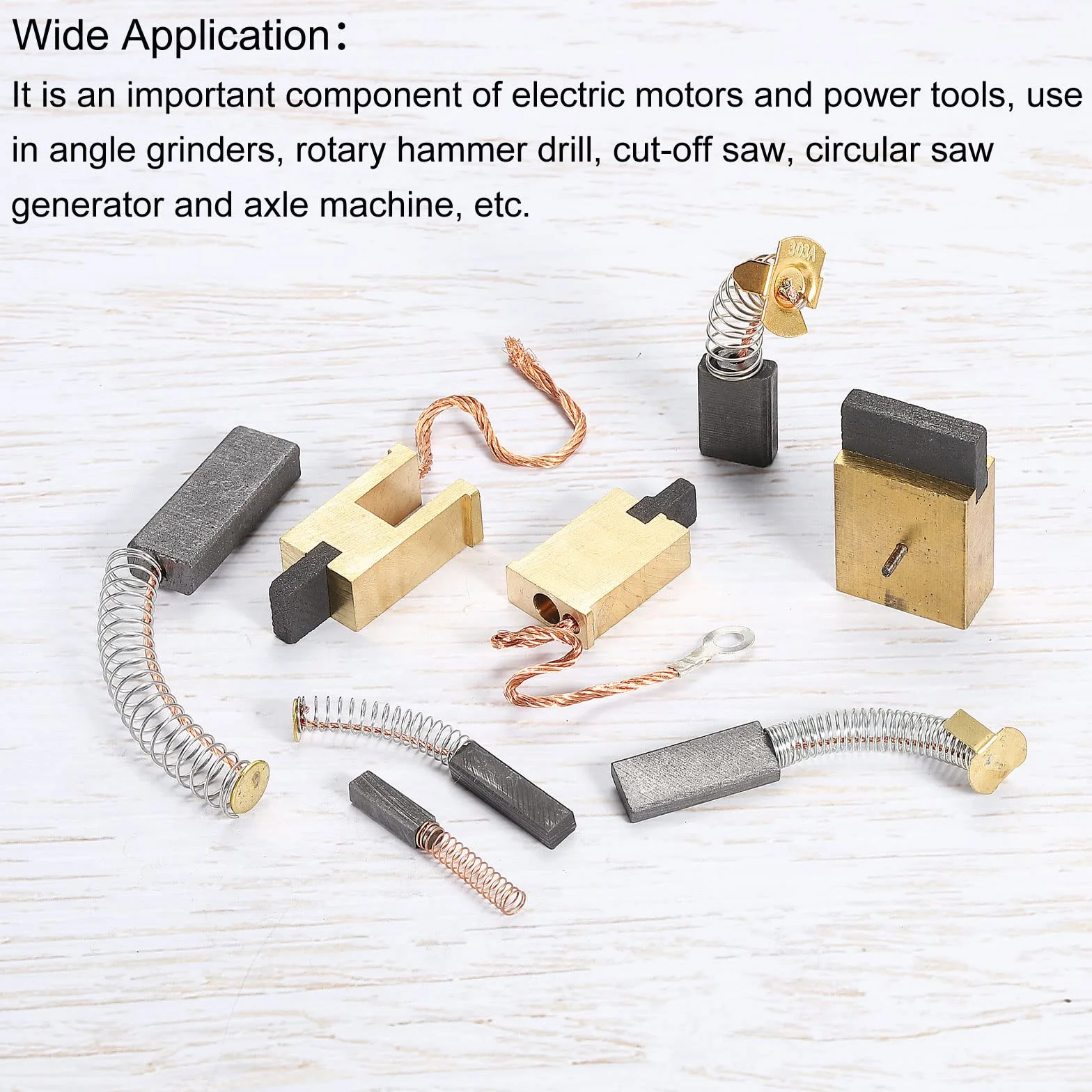 PATIKIL Szczotki węglowe 12 x 8 x 5 mm do silników elektrycznych elektronarzędzia szlifierka kątowa piła stołowa naprawa części zamiennych, 4 szt