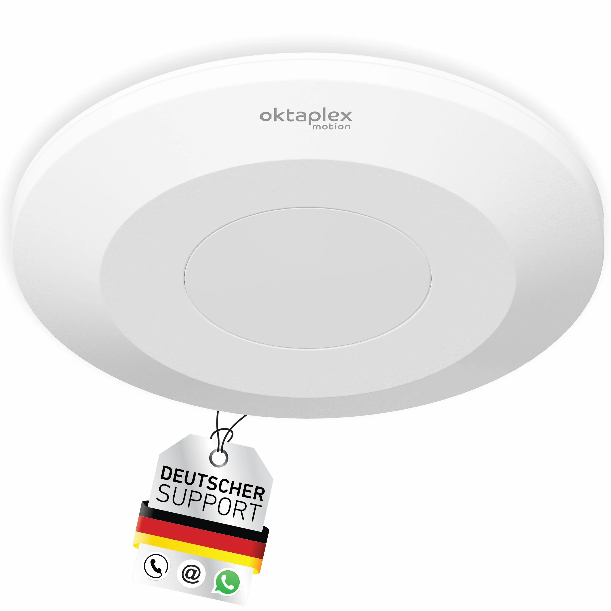 Oktaplex Isa czujnik obecności sufitowy biały – ultrapłaski 22 mm – 24 GHz czujnik radarowy do wykrywania obecności – czujnik ruchu 360° HF natynkowy