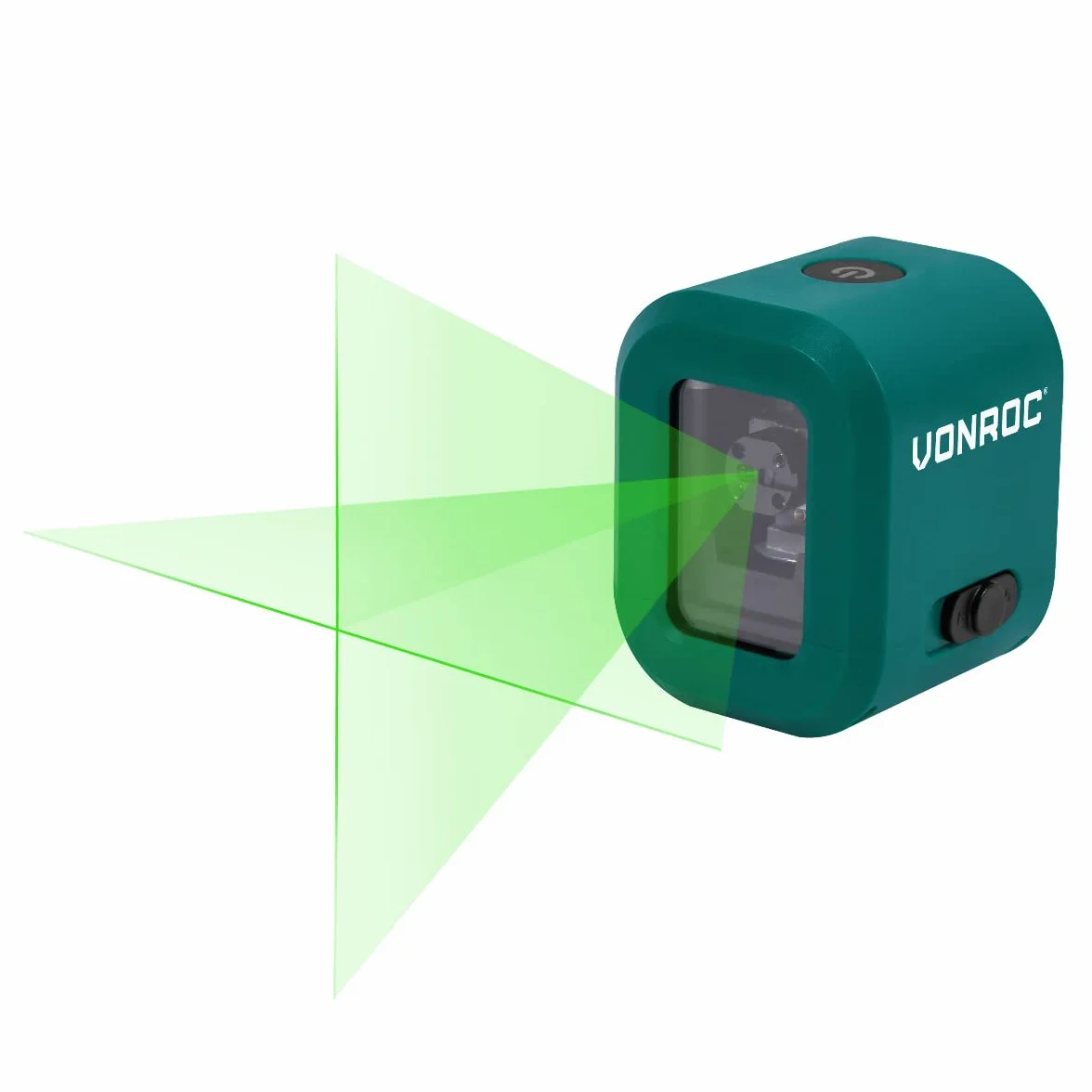 VONROC Laser krzyżowy 10 metrów czerwony – poziomica laserowa samopoziomująca idealna jako laser budowlany – urządzenie do poziomowania lasera krzyżowego w zestawie z uchwytem montażowym (18 m – 4 V)