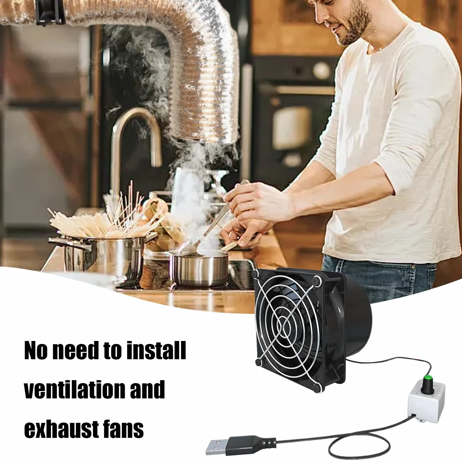 Générique USB Soldering Fume Extractor Fan, dmuchawa powietrza zasilana przez USB, regulowana prędkość, warsztat, amortyzator wentylacyjny do łazienki, kuchni, toalety