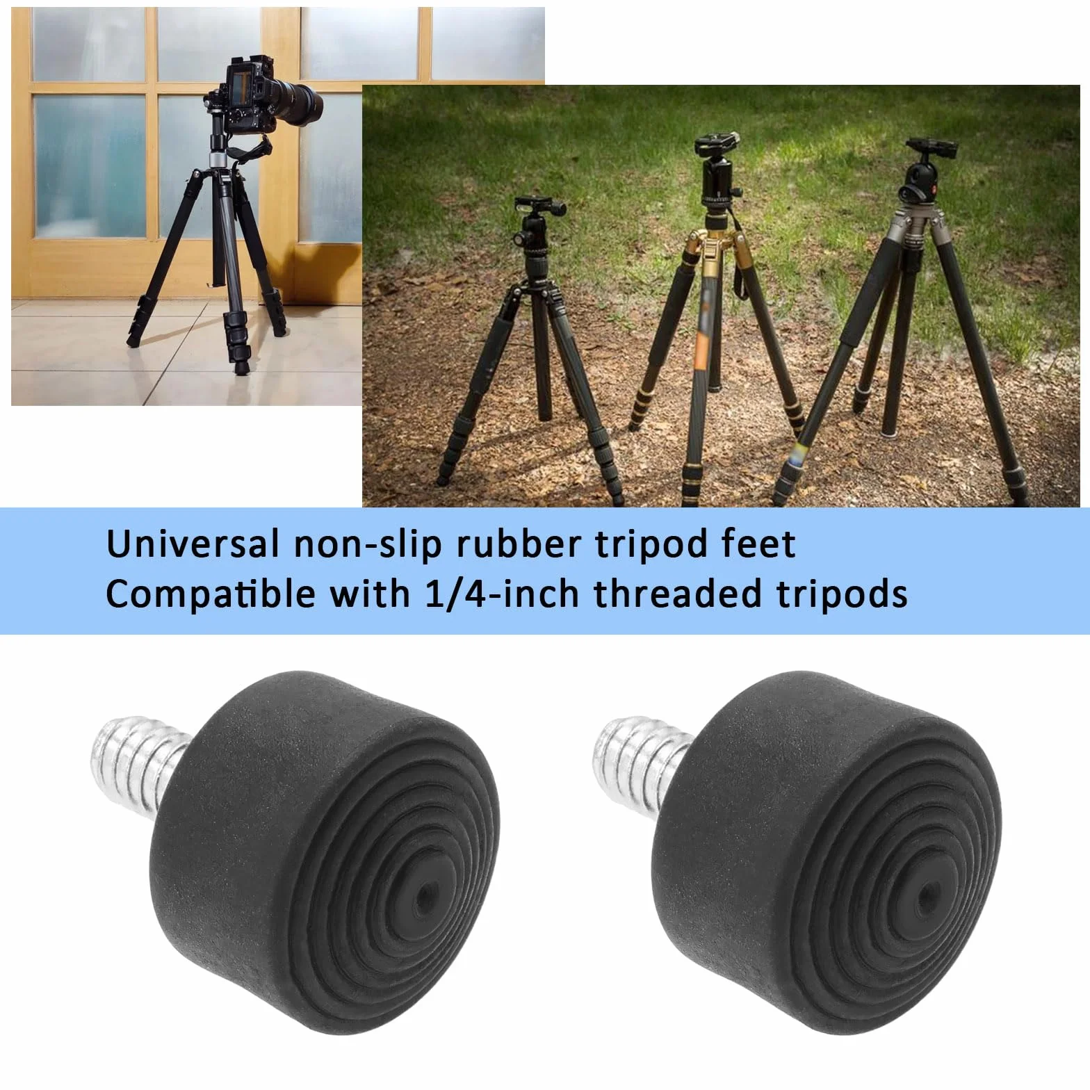 Antypoślizgowe gumowe kolce do statywu 1/10.2 cm kompatybilne z monopod kamera czarne