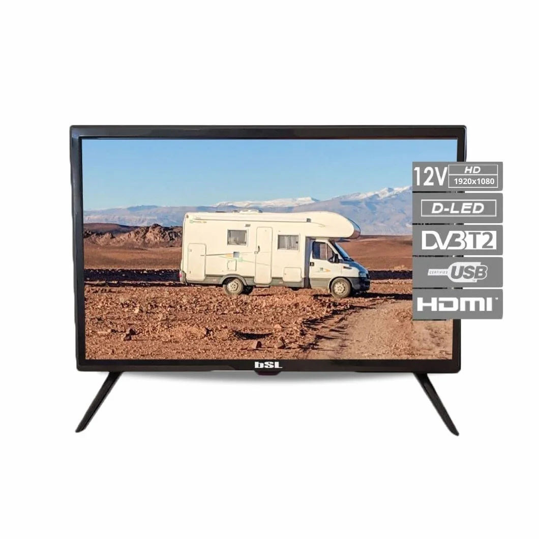 Telewizor 22" BSL-22112 V - LED - Odtwarzacz multimedialny USB - TDT2 (DVBT2) - Złącze HDMI - 1920X1080p - Klasa efektywności energetycznej F - Zasilanie 12 V i 220 V.