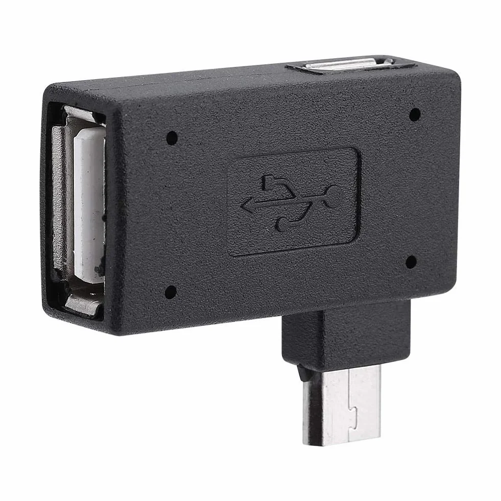 Adapter Mini USB 2.0 OTG 90 stopni konwerter gniazdo do Micro USB